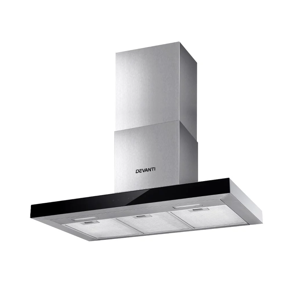 Devanti 900mm Range Hood 90cm Rangehood Glass Stainless Steel - Image 8