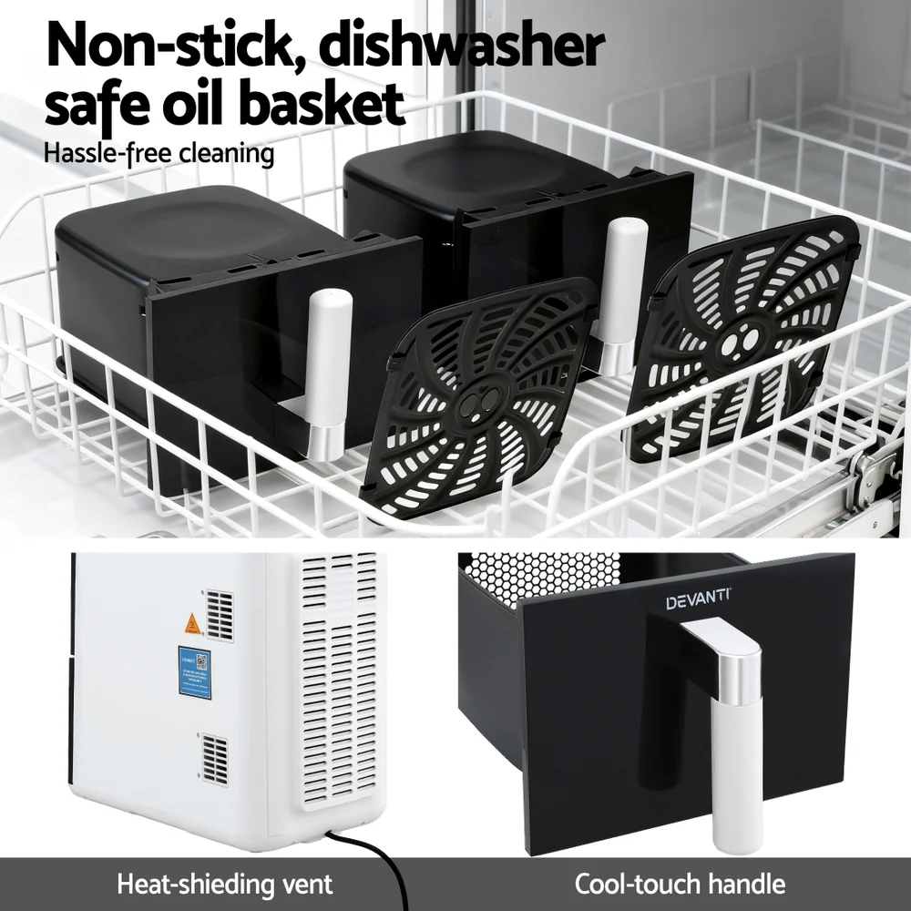 Devanti Air Fryer Oven 11L Dual Zone Fryers - Image 10