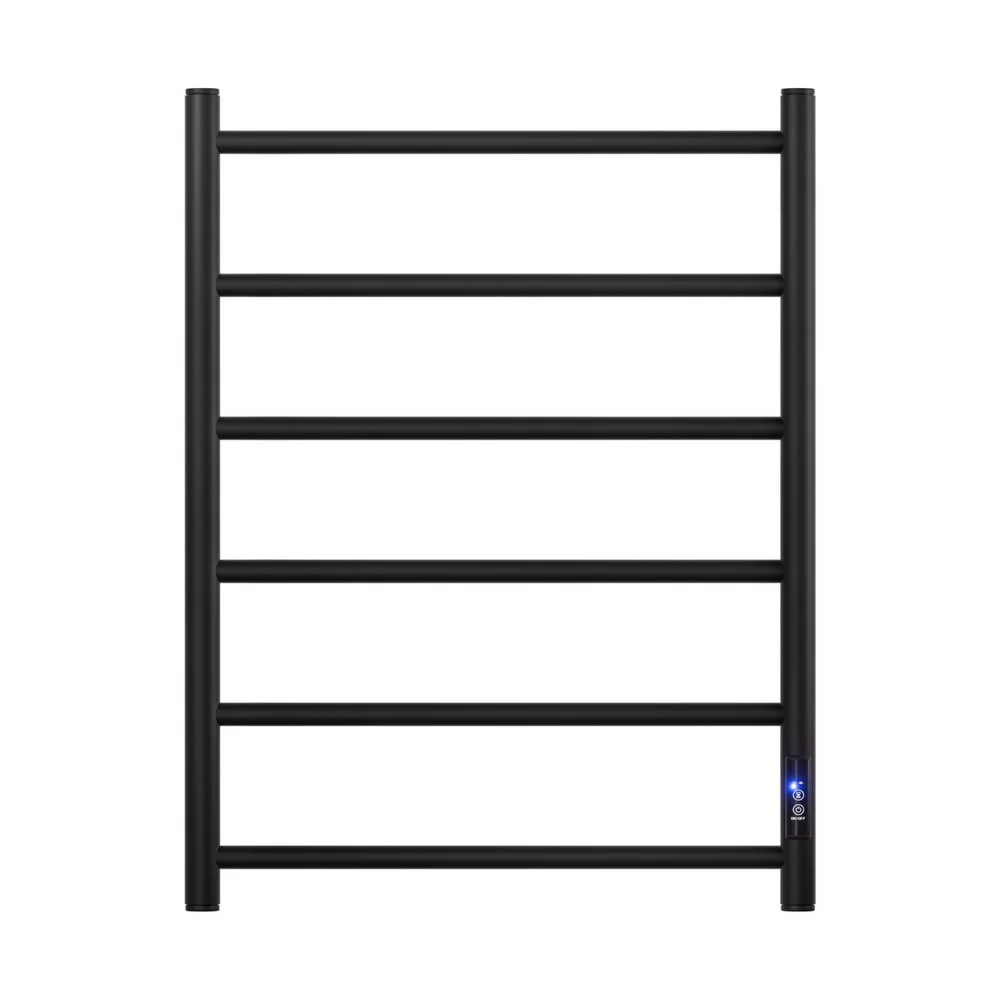 Devanti Heated Towel Rail 6 Round Bars with Timer Electric Heater Warmer Rack - Image 3