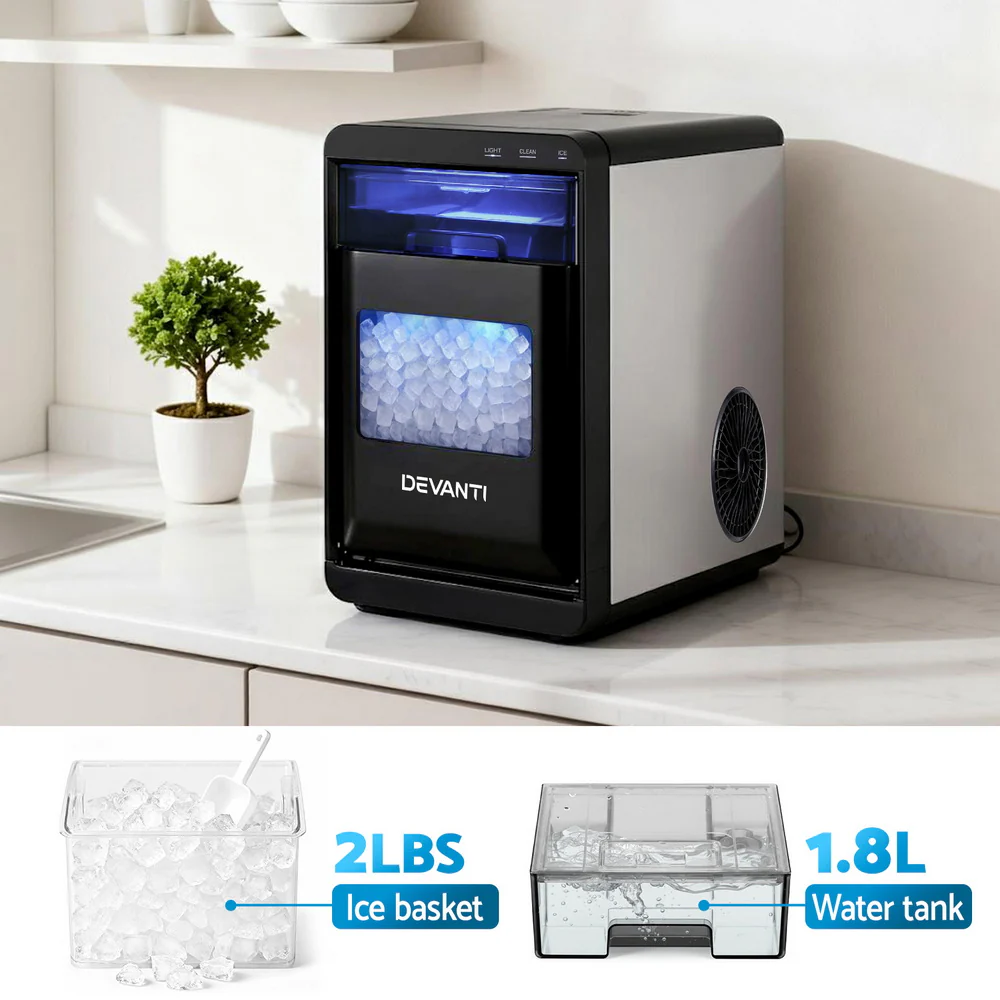Devanti Ice Maker Machine 20kg Chewable Nugget Ice Countertop w/Self Cleaning - Image 5