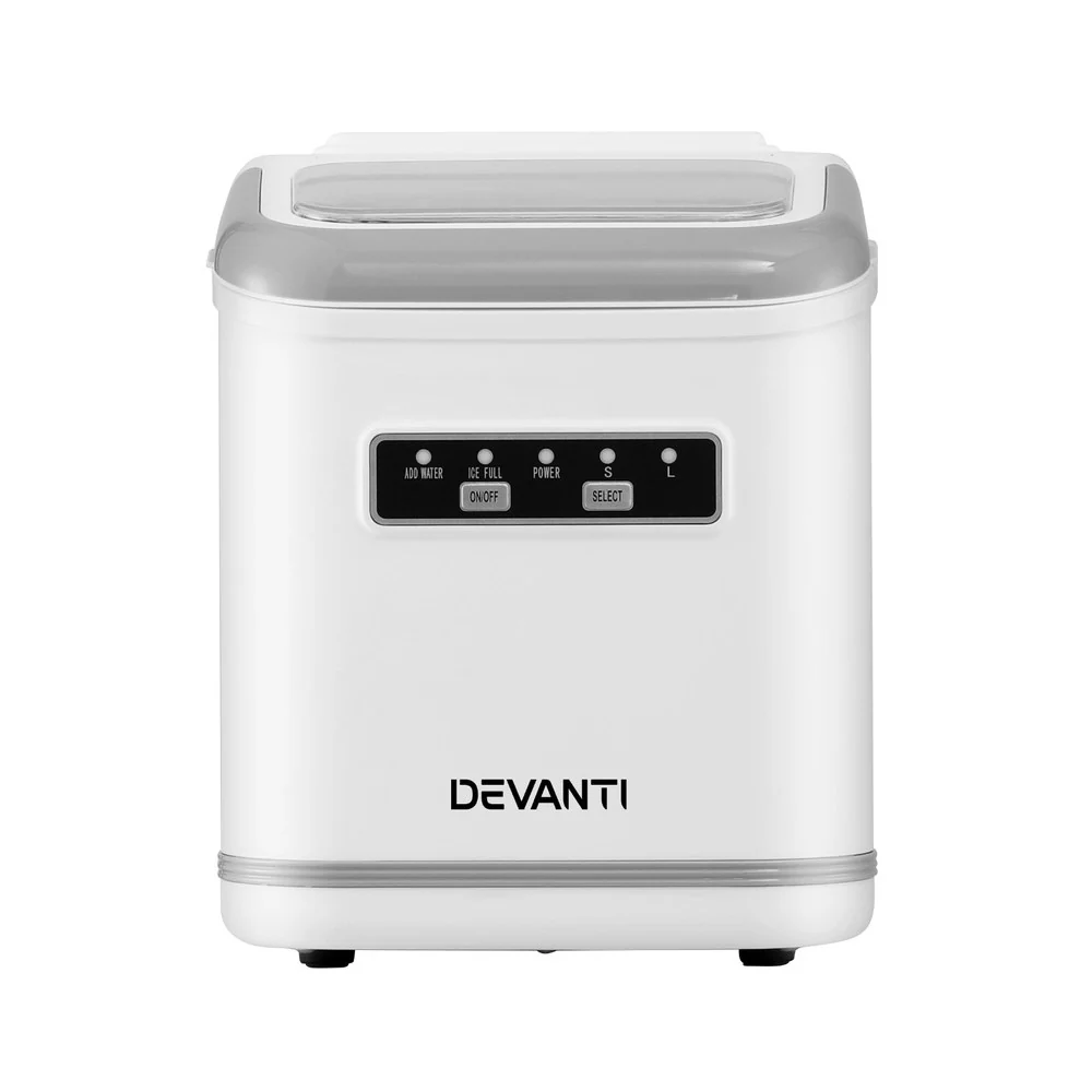 Devanti Ice Maker Machine Portable 12kg Countertop w/Self Cleaning 1.3L White - Image 3