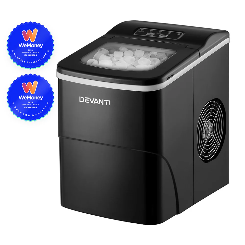 DEVANTi Portable Ice Cube Maker Machine 2L Home Bar Benchtop Easy Quick Black - Image 8