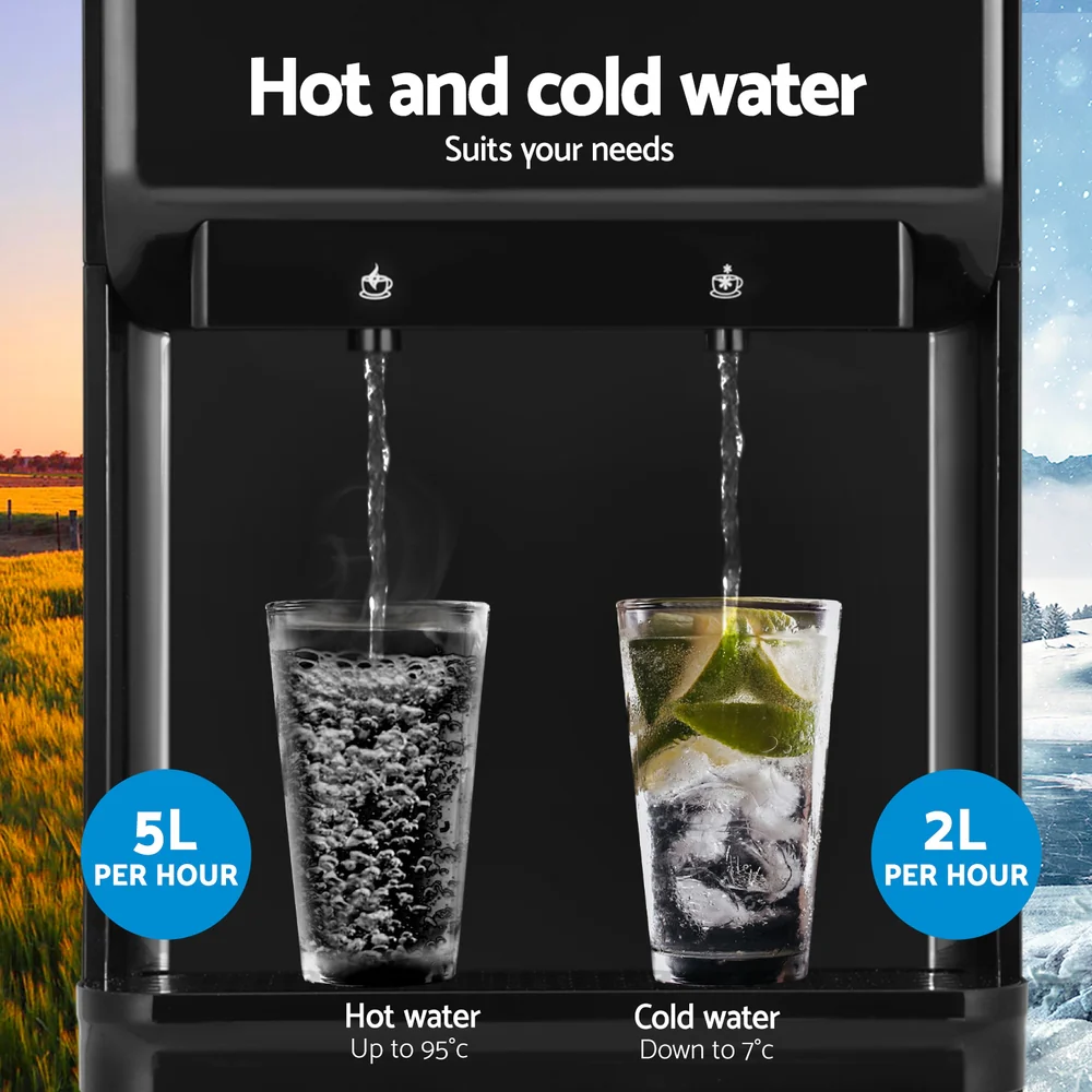 Devanti Water Cooler Dispenser Bench Top 22L Black - Image 6