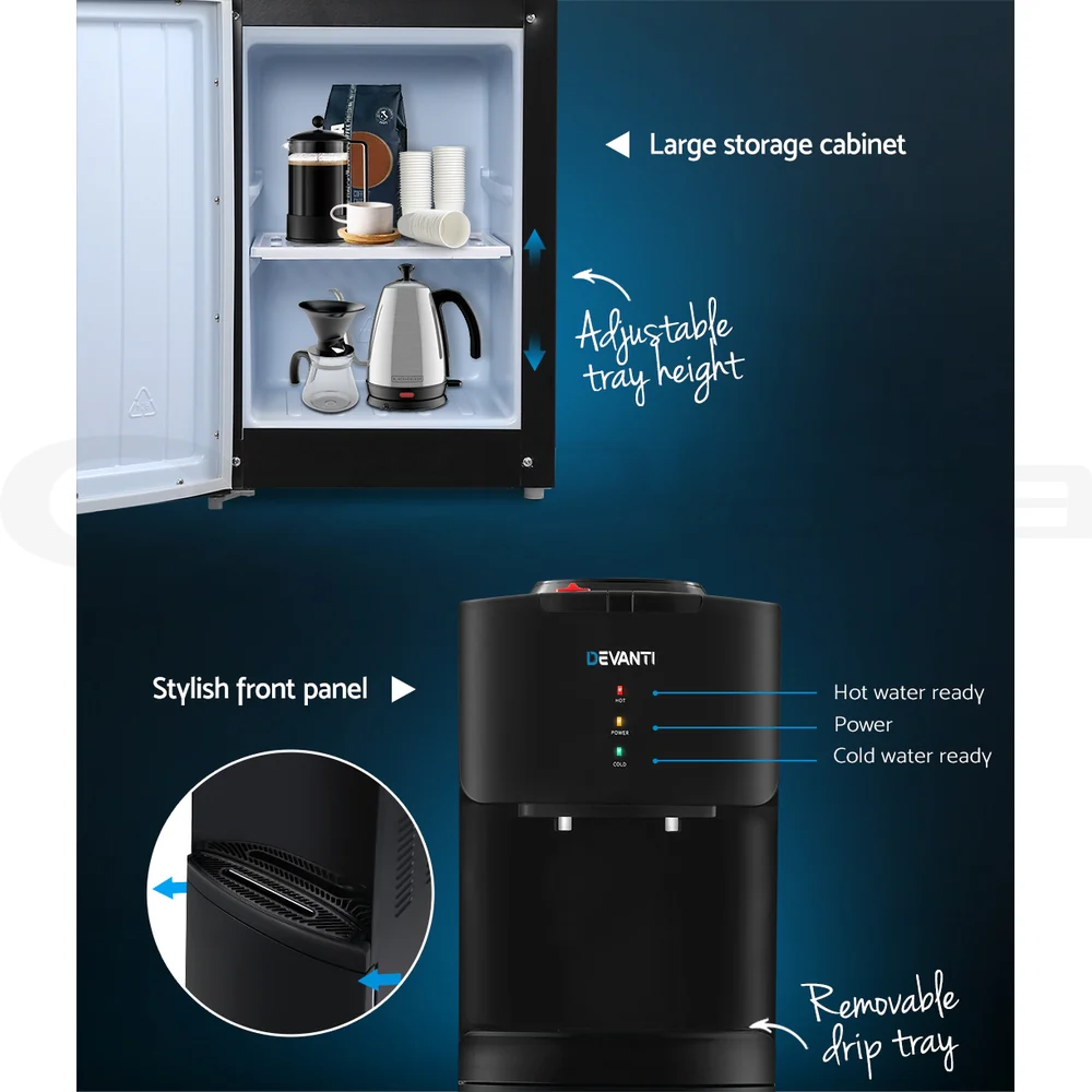Devanti Water Cooler Dispenser Stand 22L Bottle Black - Image 7