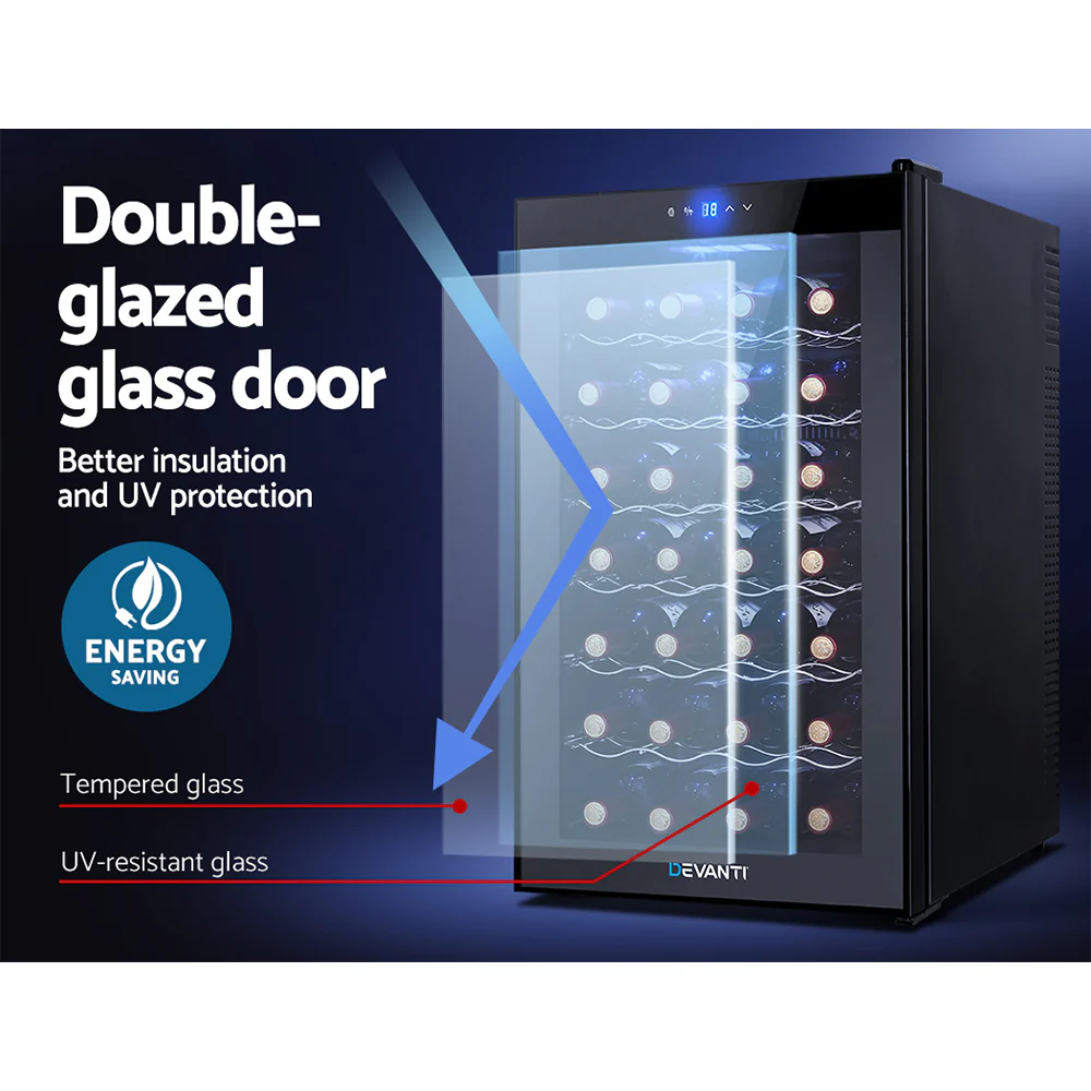Devanti Wine Fridge Cooler 28 Bottles - Image 6