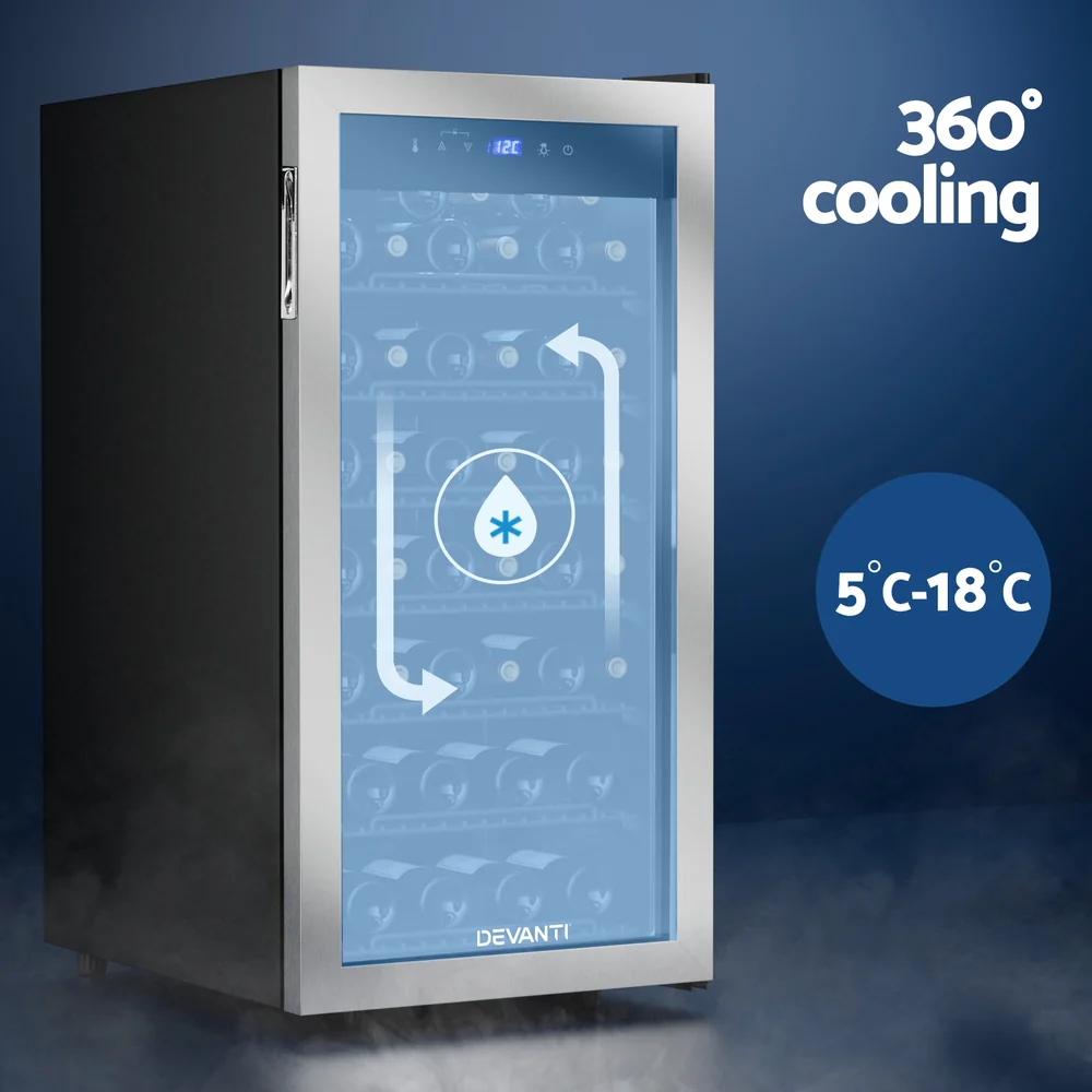 Devanti Wine Fridge Cooler 42 Bottles - Image 4