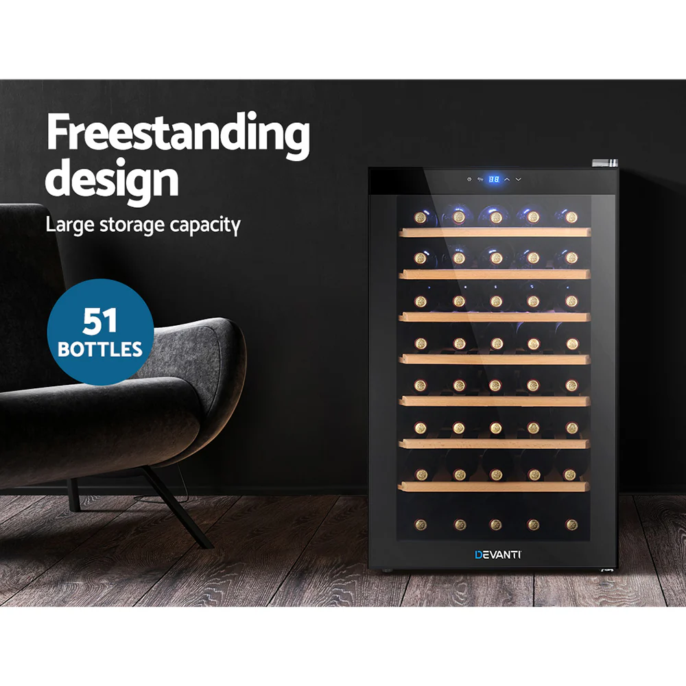 Devanti Wine Fridge Cooler 51 Bottles - Image 4