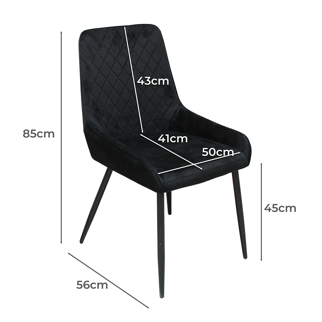 Dining Chairs x 8 Padded Seat Soft Velvet - Image 2