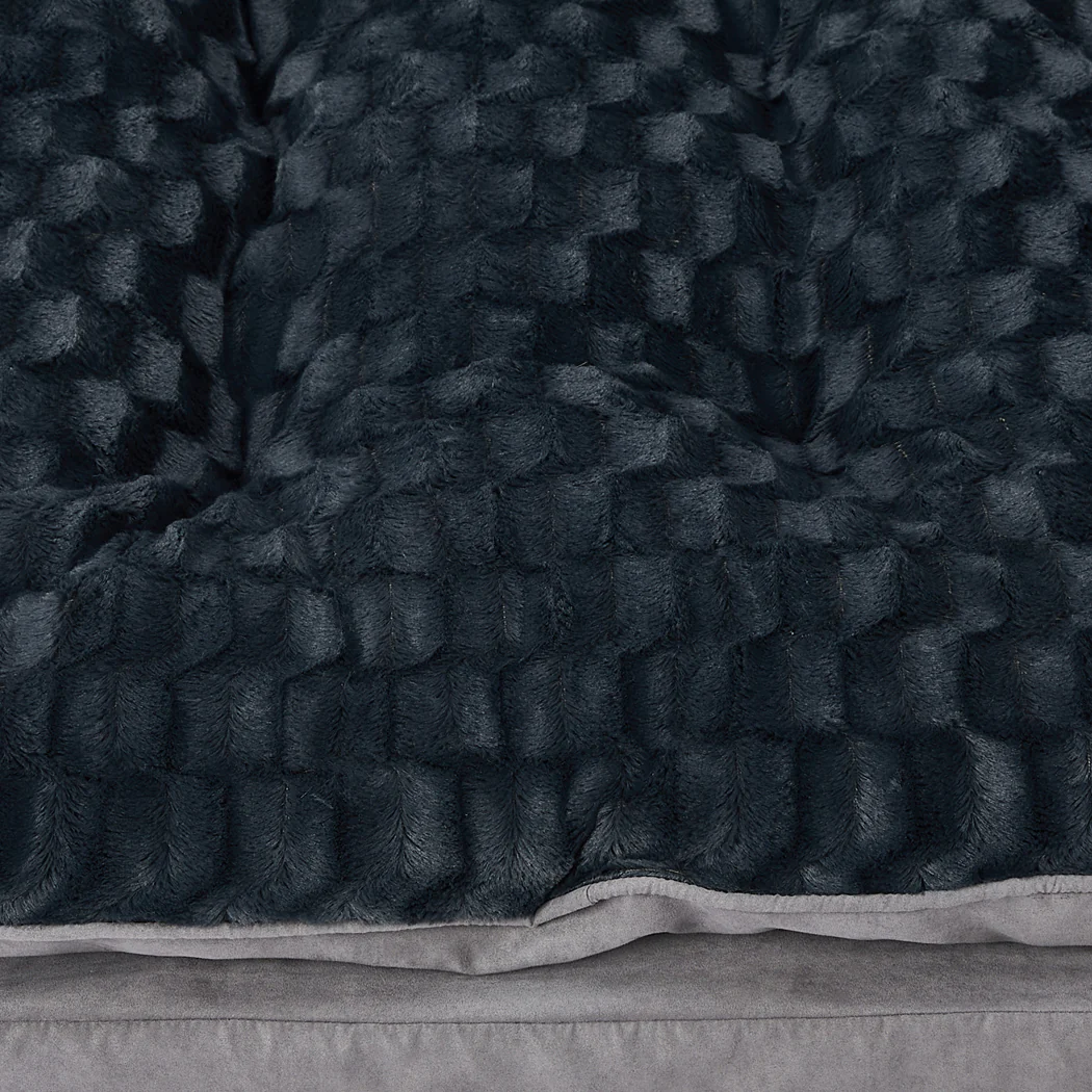 Dog Calming Bed Warm Soft Plush Comfy L Grey Large - Image 4