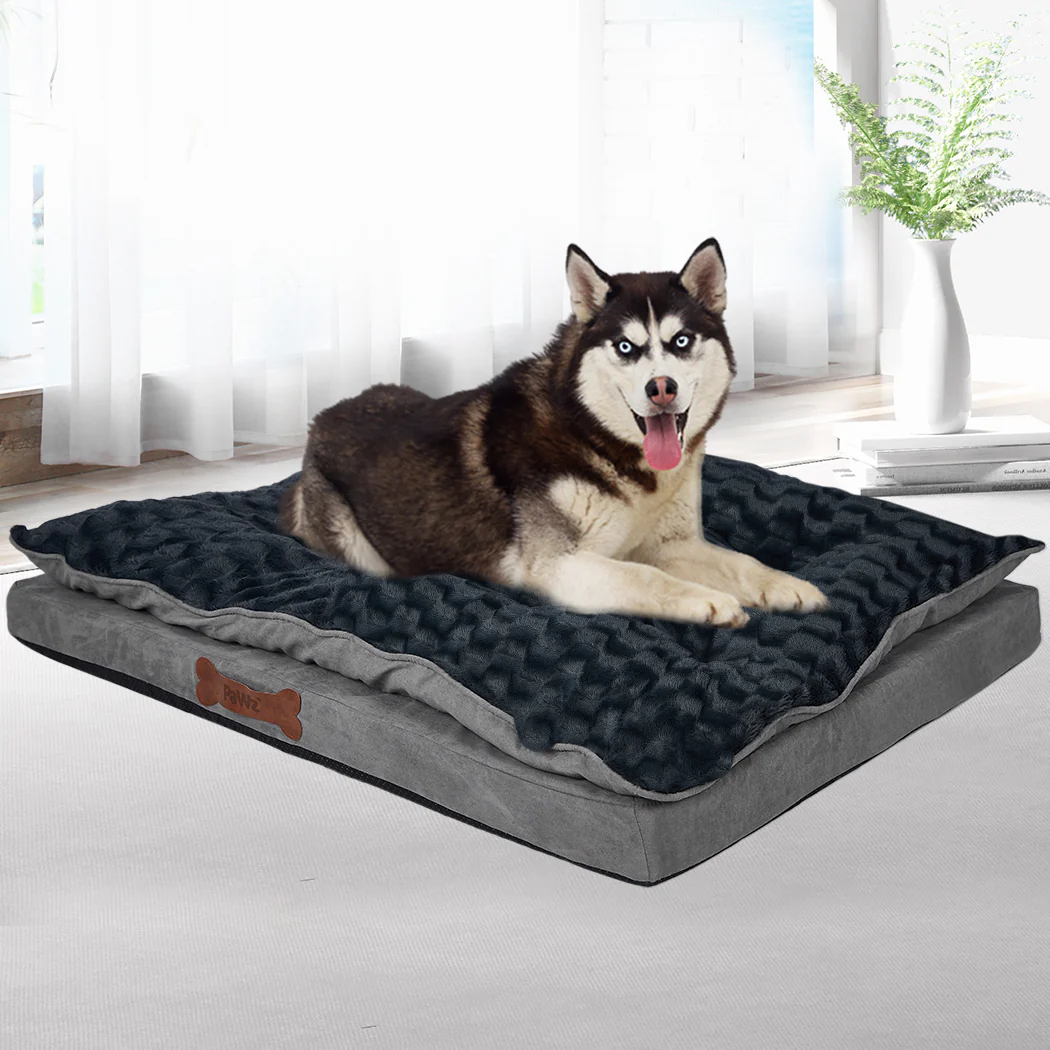 Dog Calming Bed Warm Soft Plush Comfy M Grey Medium - Image 6