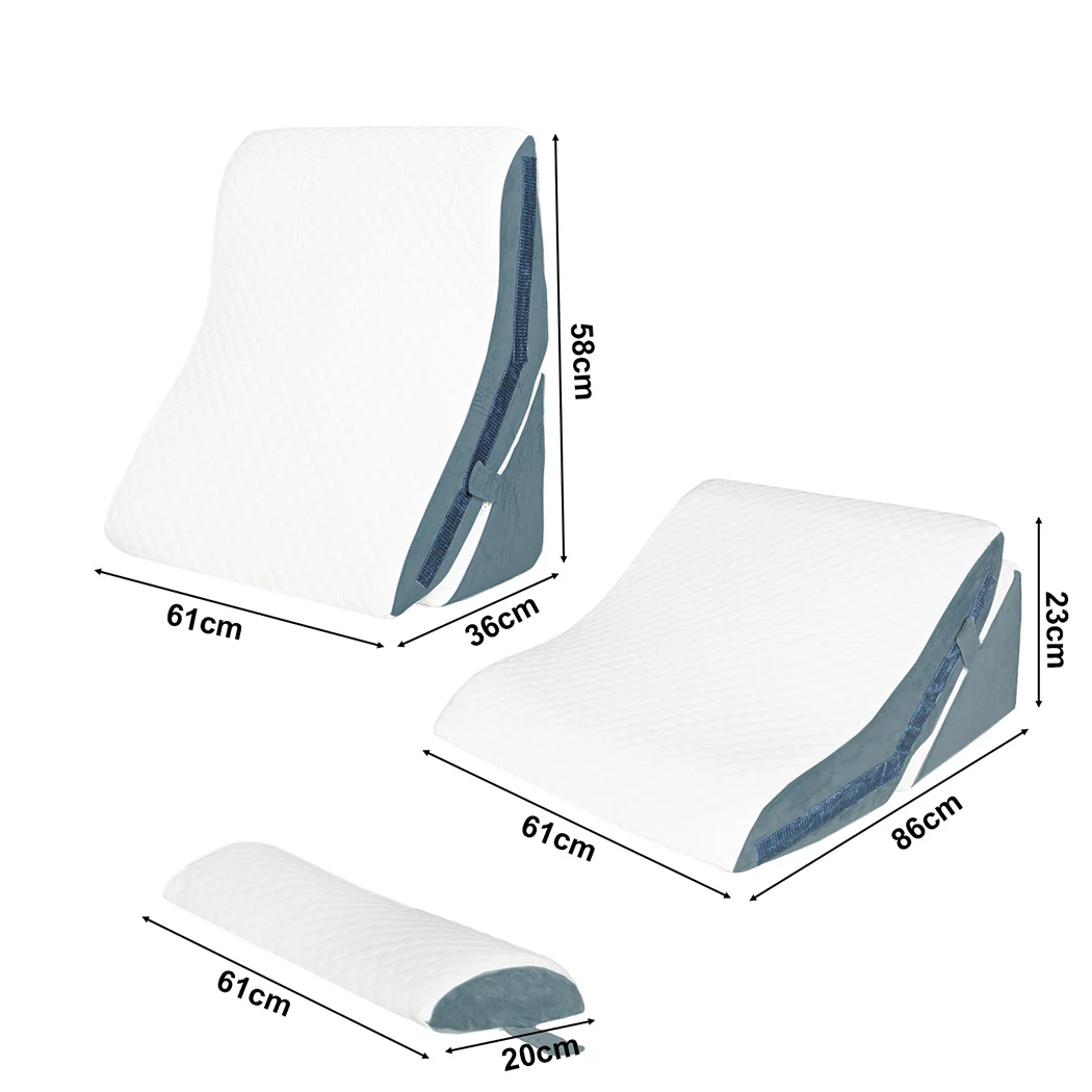 Dreamz 3-in-1 Orthopedic Bed Wedge Pillow Memory Foam Sleep Support Adjustable - Image 2