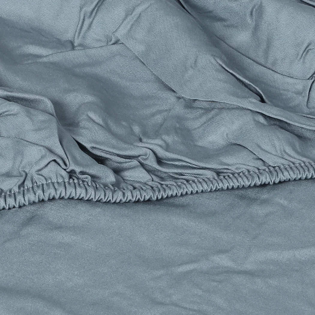 Dreamz 4pcs King Size 100% Bamboo Bed Sheet Set in Grey Colour - Image 3