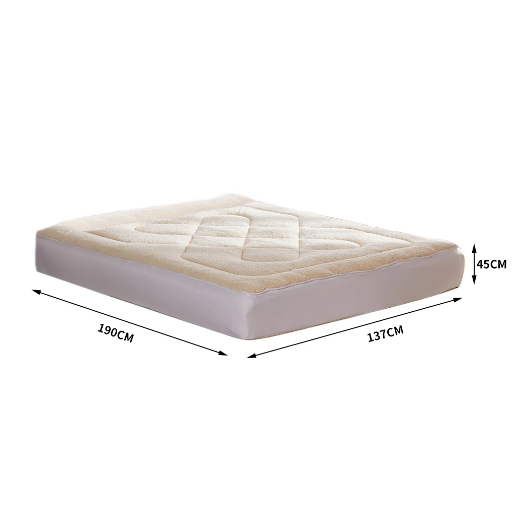 DreamZ Mattress Topper 100% Wool Underlay Double - Image 2
