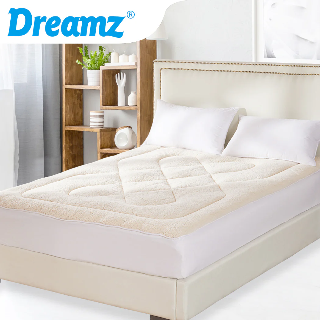 DreamZ Mattress Topper 100% Wool Underlay Double - Image 7