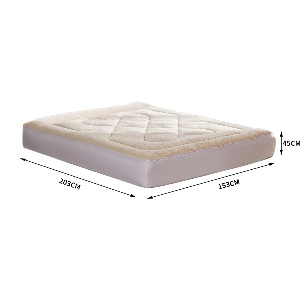DreamZ Mattress Topper 100% Wool Underlay Queen - Image 2