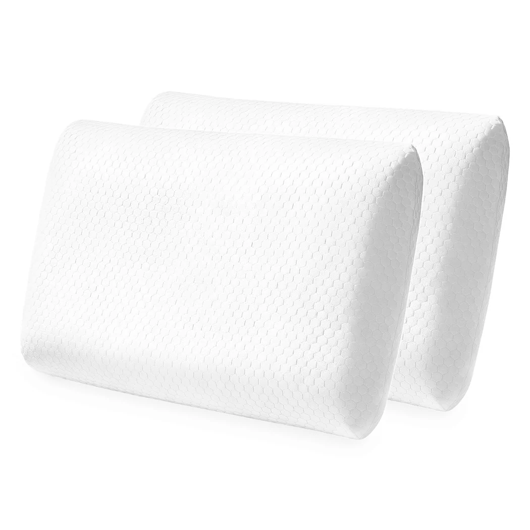 Dreamz Memory Foam Orthopaedic Pillow Neck Pain Side Stomach Back Sleeper 2 Pack - Image 9