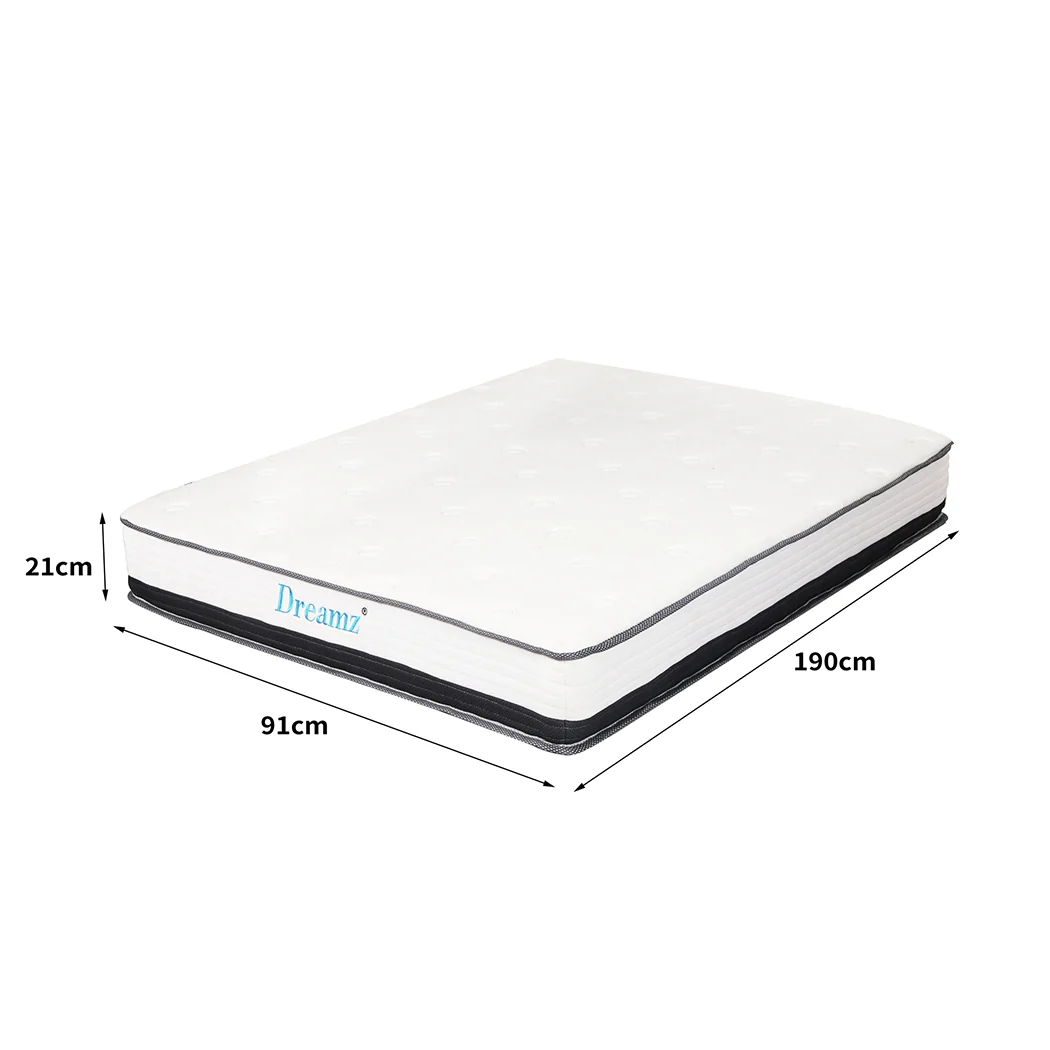 Dreamz Pocket Spring Mattress HD Foam Single - Image 2