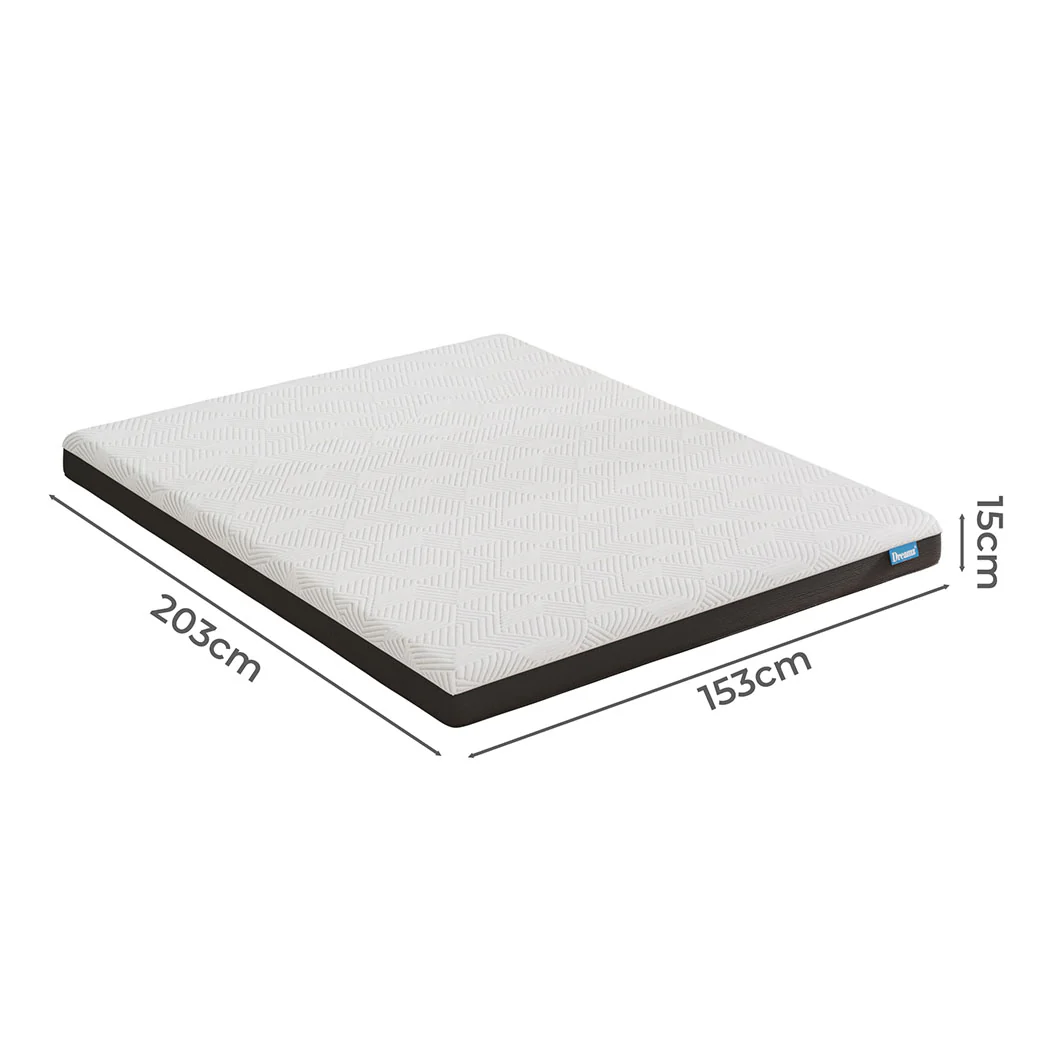Dreamz Queen Mattress Gel Memory Foam Cooling Breathable 15cm Medium Firm - Image 2