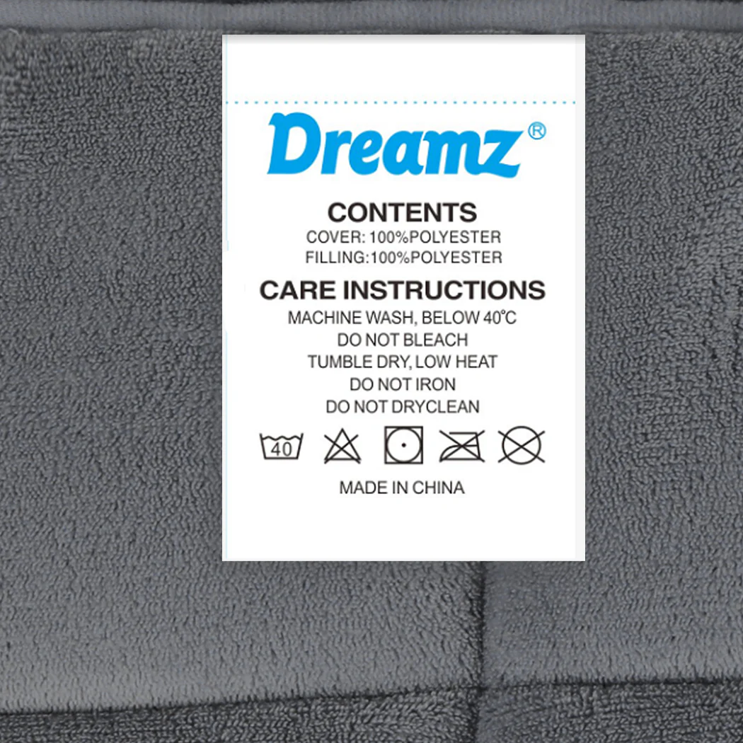 DreamZ Quilt Doona Comforter Blanket Grey Super King - Image 5
