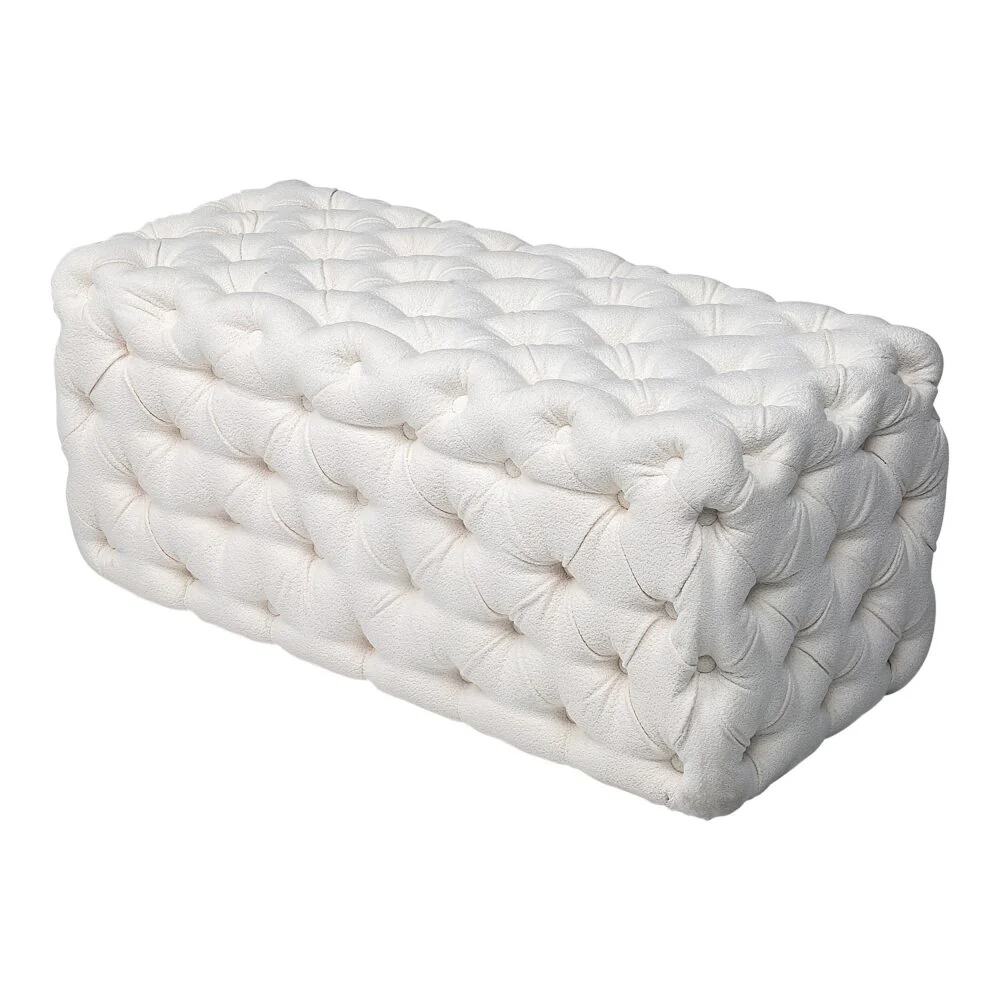 Elsa Tufted Ottoman Beach Boucle White-Rectangular - Image 4