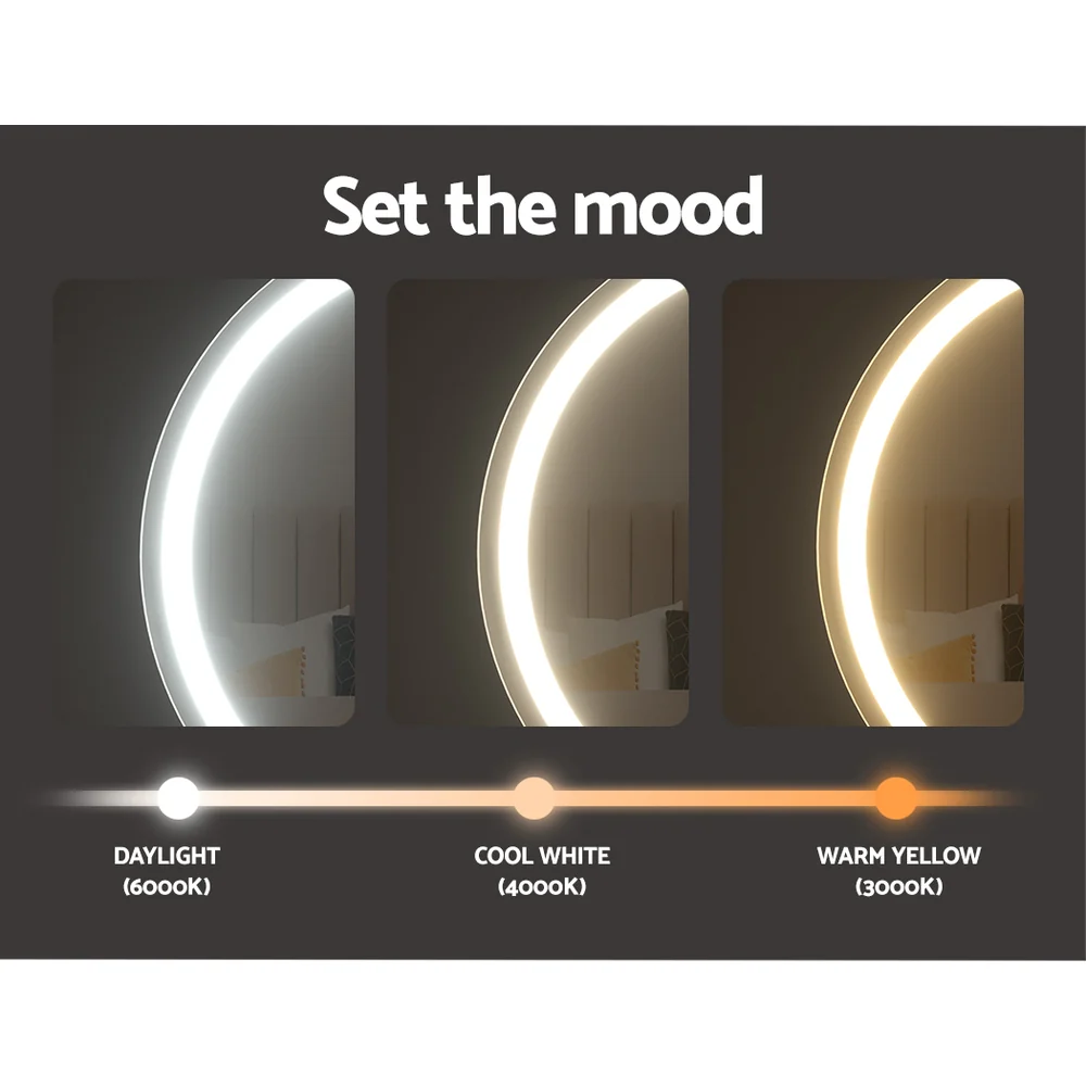 Embellir Makeup Mirror 40x40cm Hollywood Vanity with LED Light Tabletop Round - Image 6