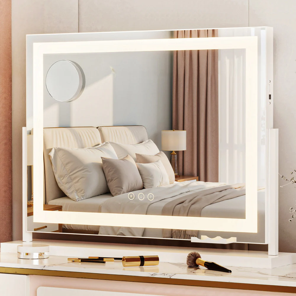 Embellir Makeup Mirror 58x46cm 360ÔΩû Rotatable Vanity Mirror with Lights Bright Light Strip Adjustable - Image 7