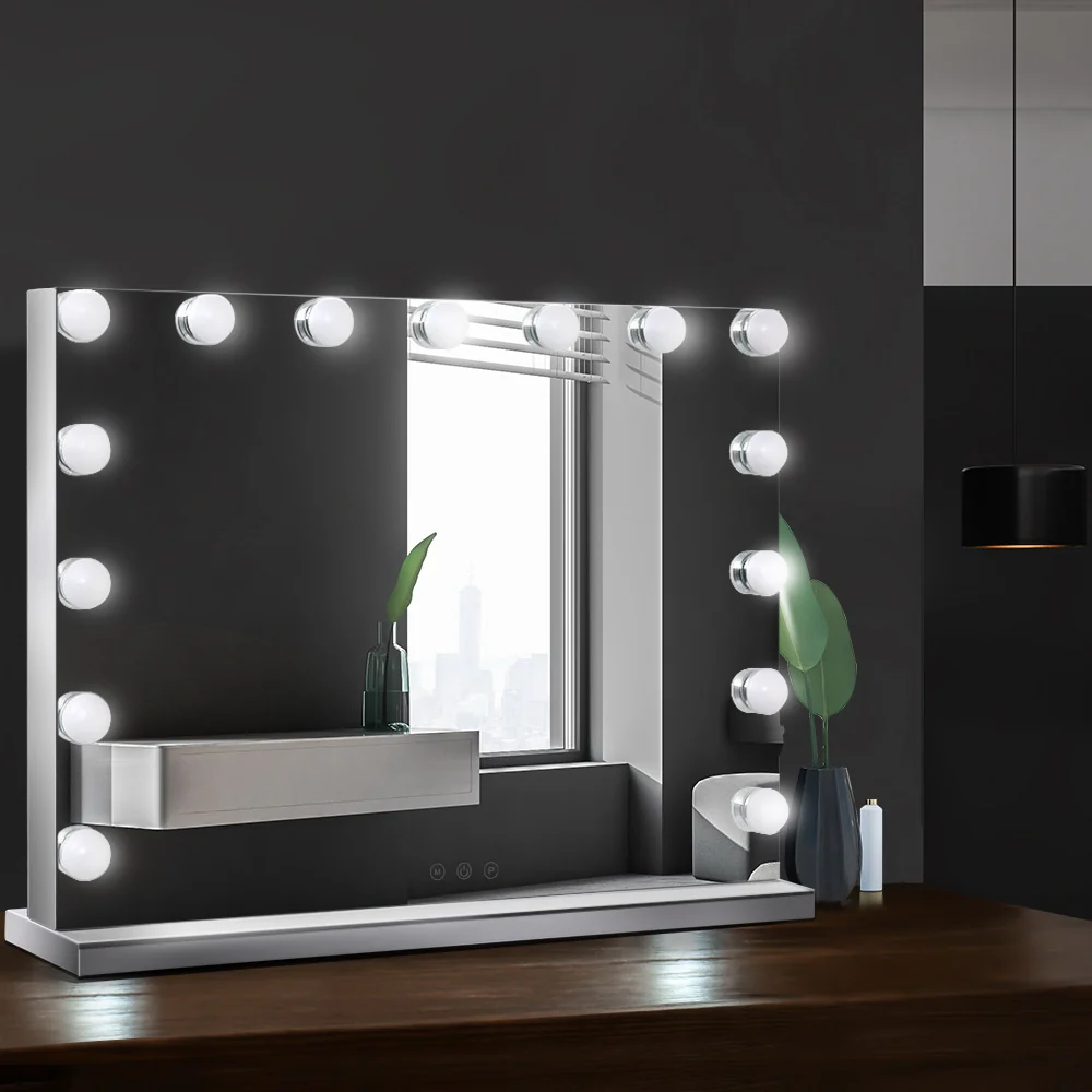 Embellir Makeup Mirror 58x46cm Hollywood Vanity with LED Light Tabletop Wall - Image 7