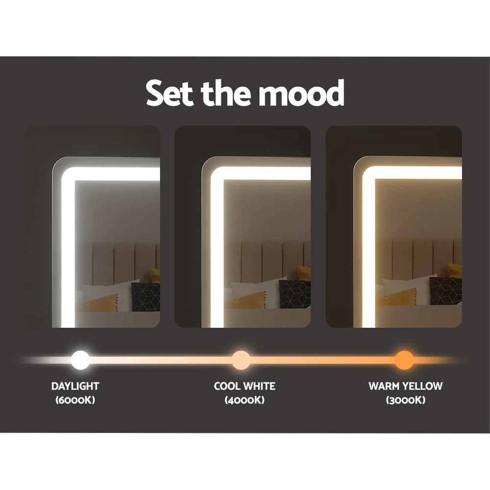 Embellir Makeup Mirror 60x50cm Hollywood Vanity with LED Light Tabletop Black - Image 5