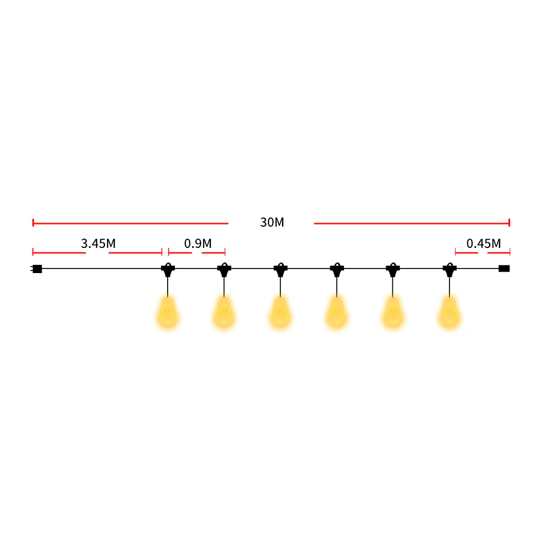 EMITTO 30M Festoon String Lights Xmas 30 Meter - Image 2