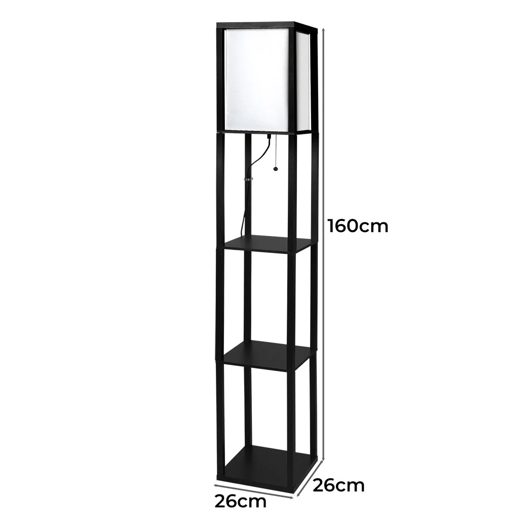 EMITTO Floor Lamp Storage Shelf LED Black - Image 2