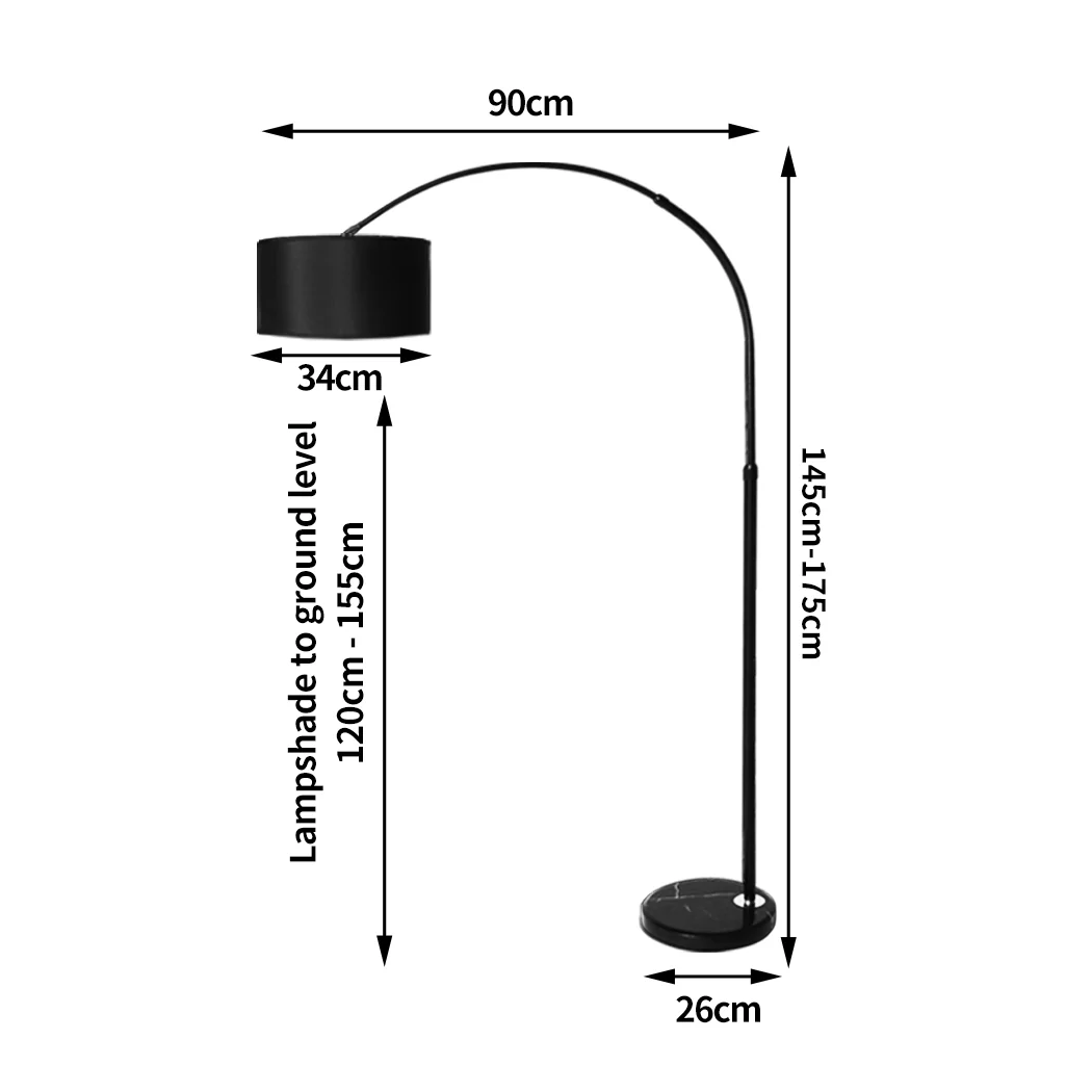 EMITTO Modern LED Floor Lamp Reading Black - Image 2