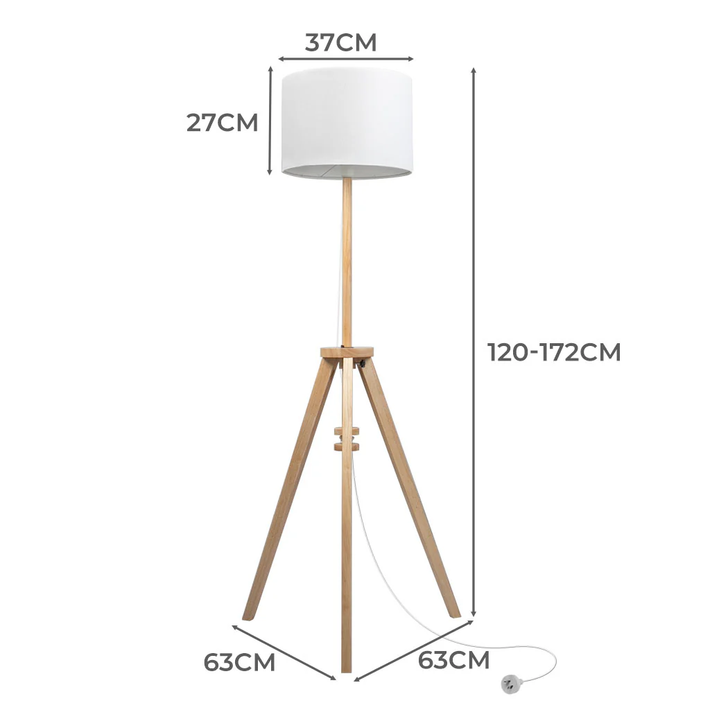 EMITTO Tripod Floor Lamp Wooden Modern Natural - Image 2