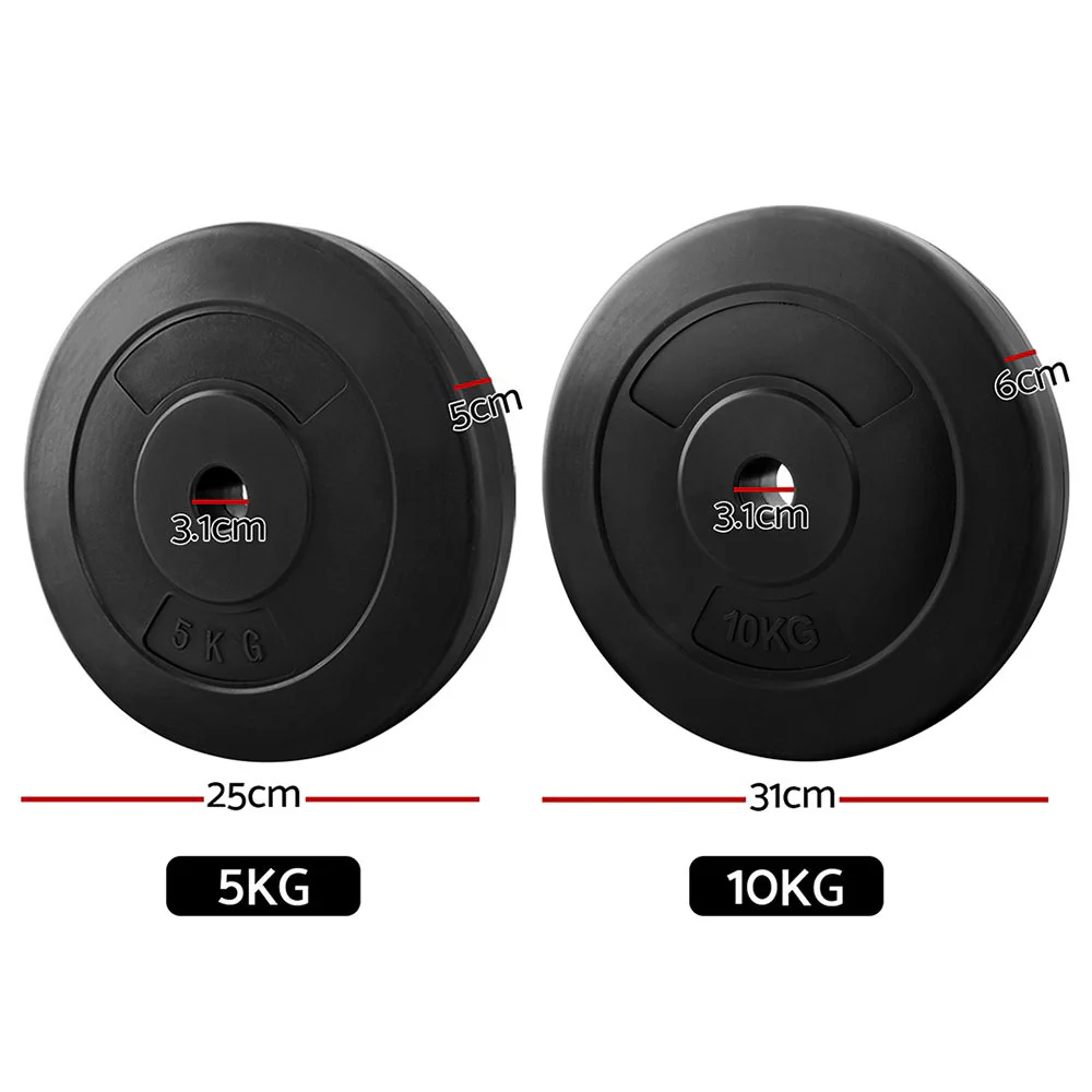Everfit 50kg Barbell Weight Plates Standard Home Gym Press Fitness Exercise - Image 3
