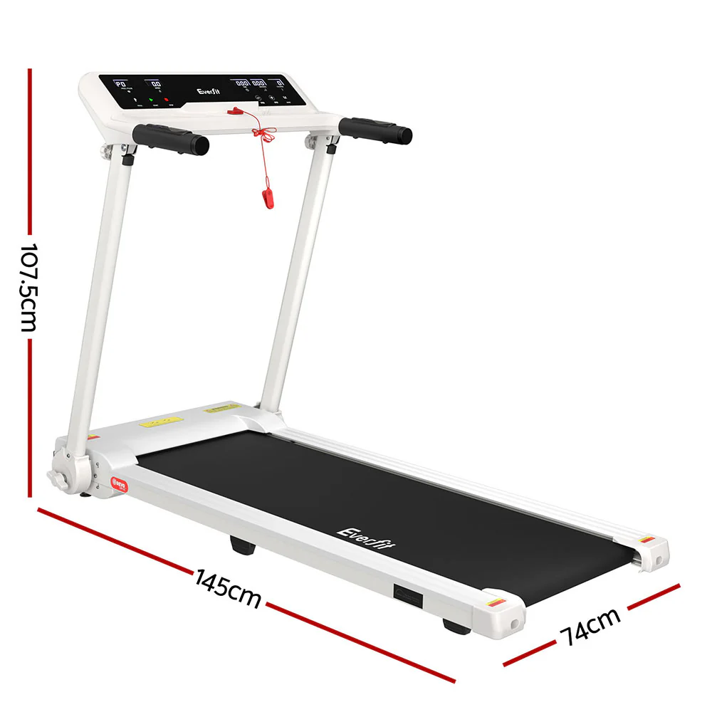 Everfit Treadmill Electric Home Gym Fitness Exercise Knob Foldable 450mm White - Image 2