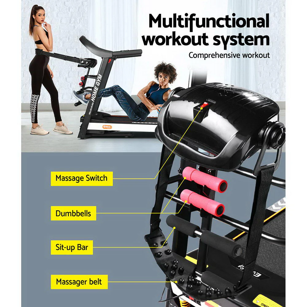 Everfit Treadmill Electric Home Gym Fitness Exercise Machine w/ Massager 450mm - Image 4