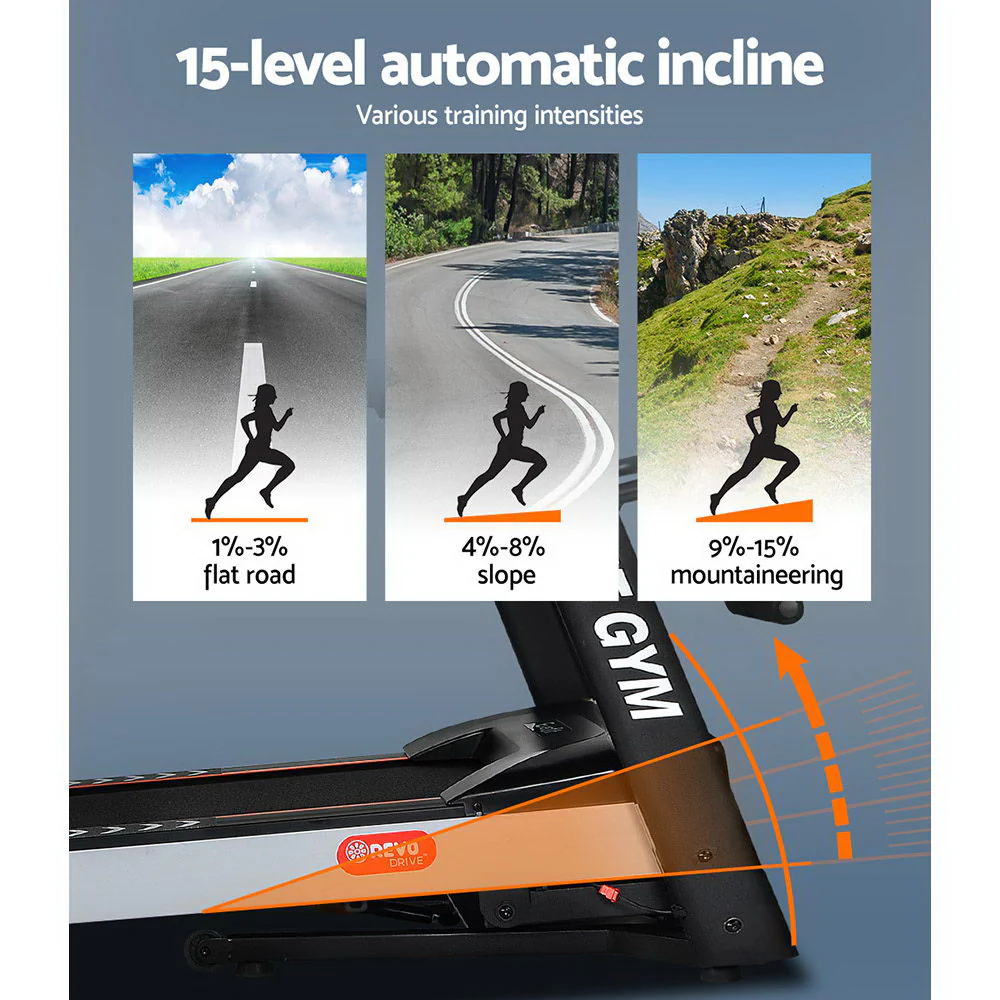 Everfit Treadmill Electric Home Gym Fitness Exercise Machine w/ Massager 450mm - Image 6