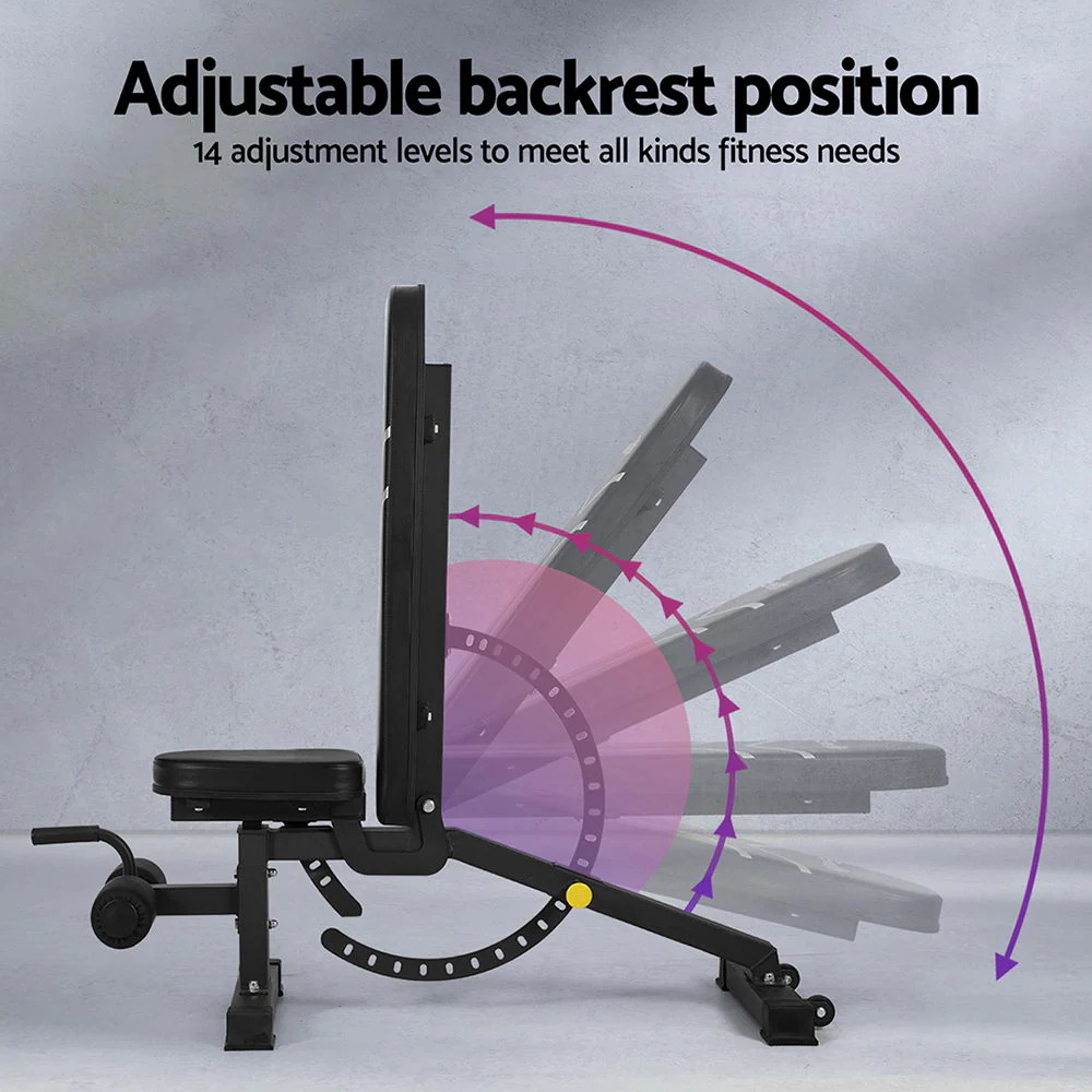 Everfit Weight Bench Adjustable FID Bench Press Home Gym 450kg Capacity - Image 5