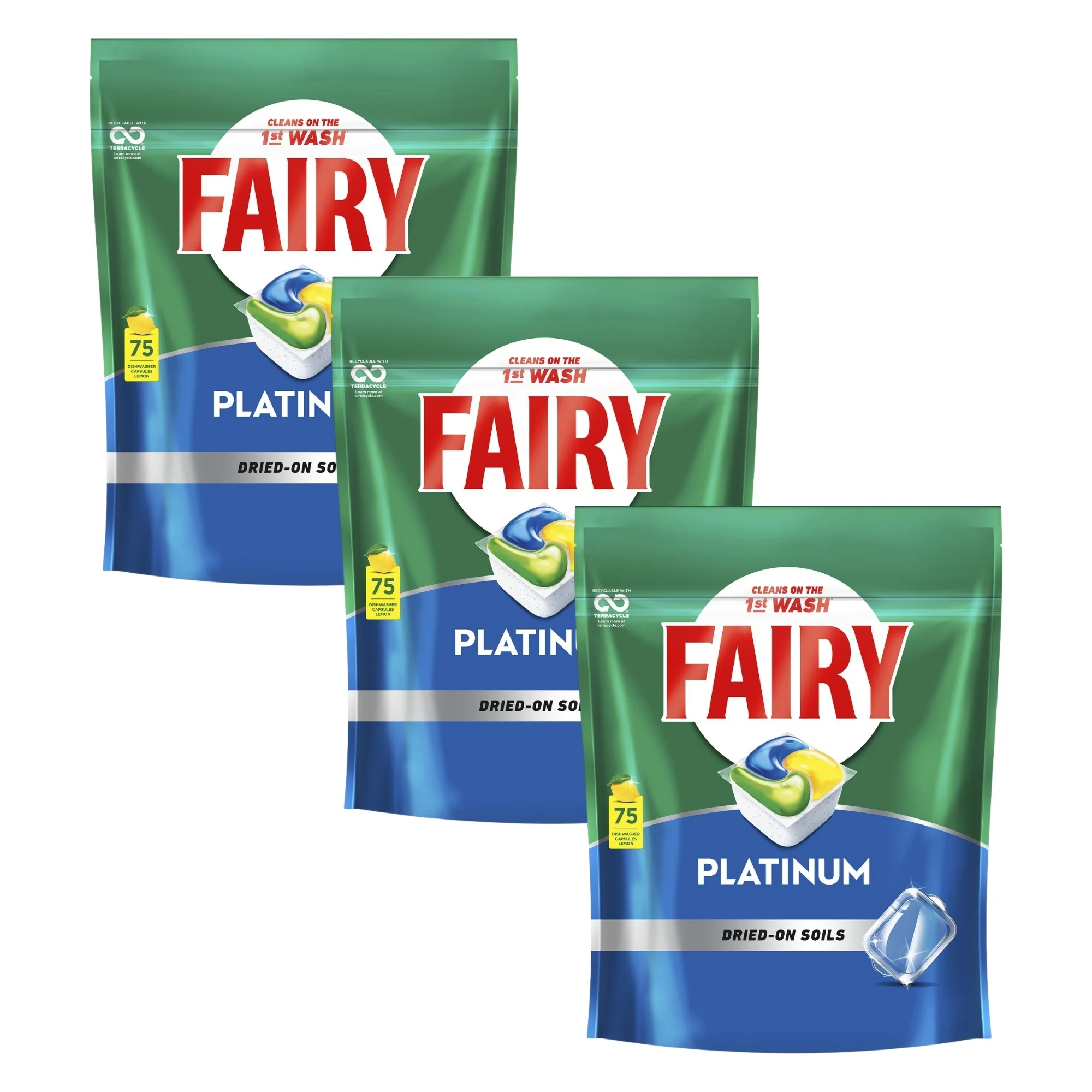Fairy Platinum x 225 Lemon Dishwasher Tablets - Image 2