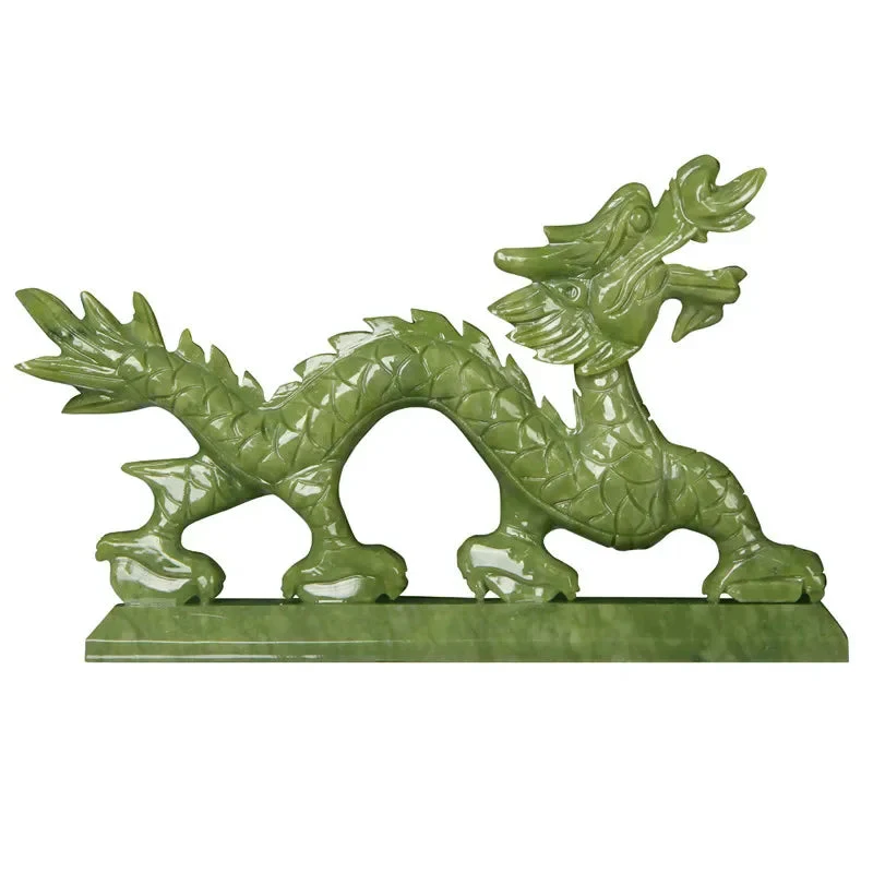Feng Shui Elegance: Chinese Zodiac Dragon Jade Ornaments - Image 3