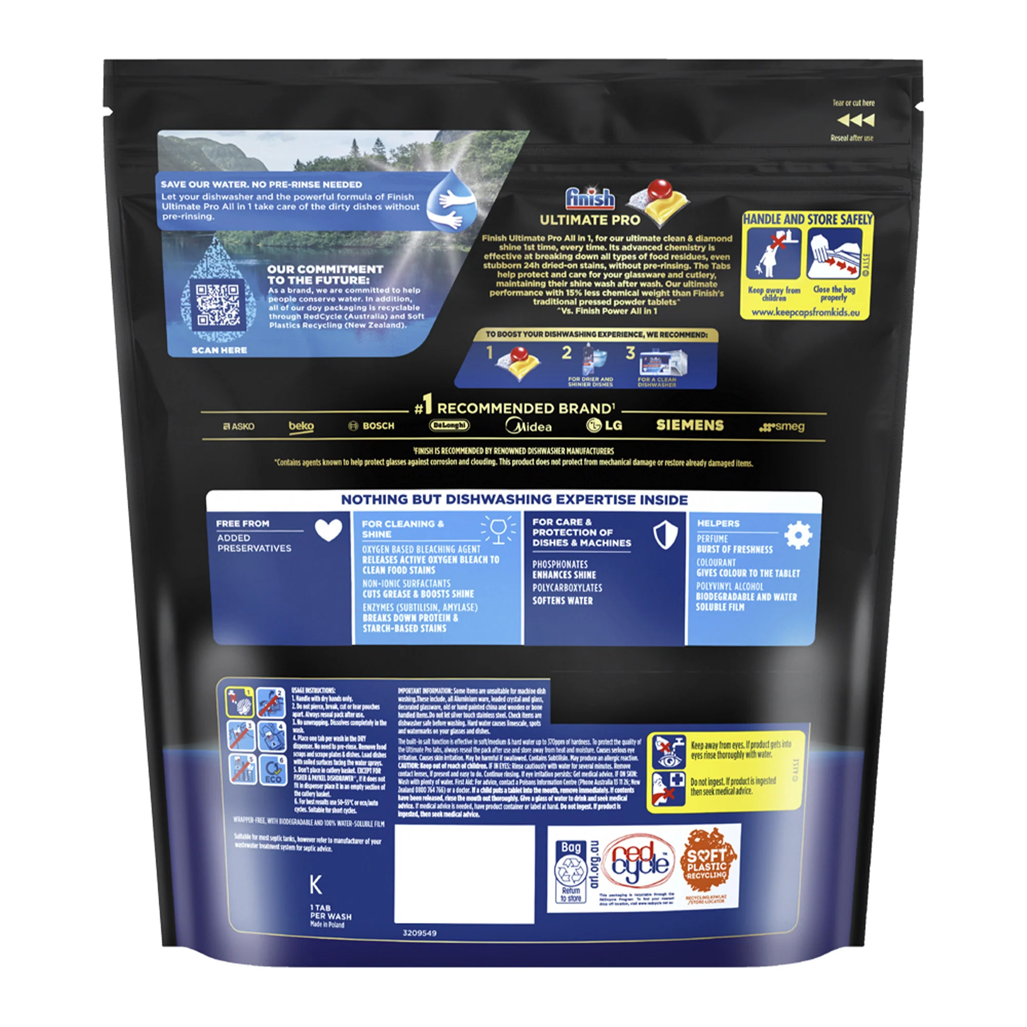 Finish Ultimate Pro 224 Baking Soda Dishwasher Tablets - Image 2