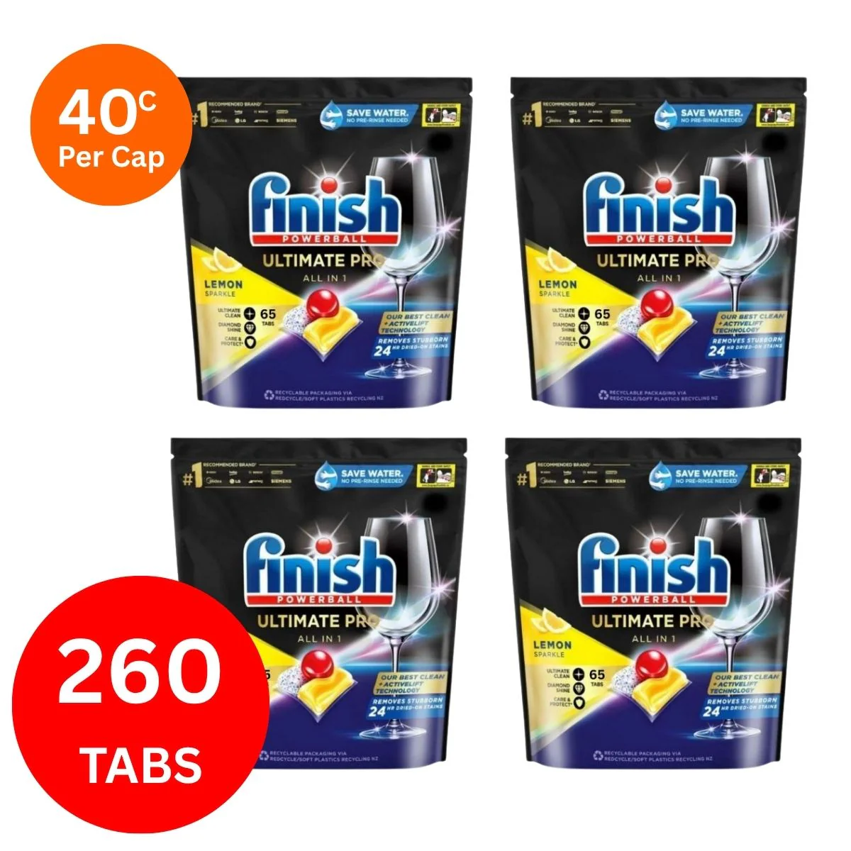 Finish Ultimate Pro x 260 Lemon Dishwasher Tablets - Image 4