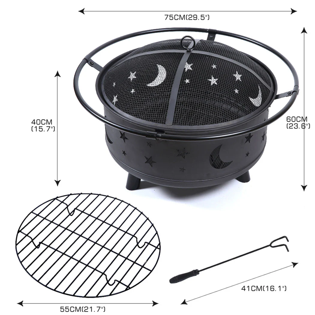 Fire Pit BBQ Grill Pits Outdoor Fireplace - Image 2