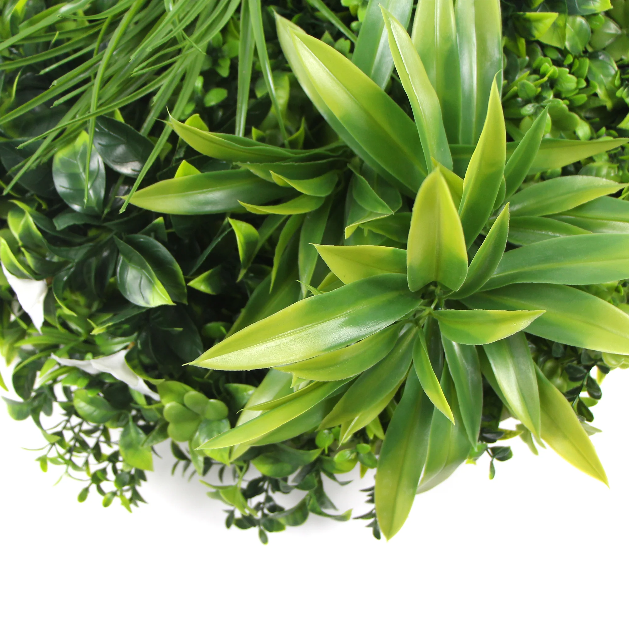 Flowering White Artificial Green Wall Disc UV Resistant 75cm (White Frame) - Image 4