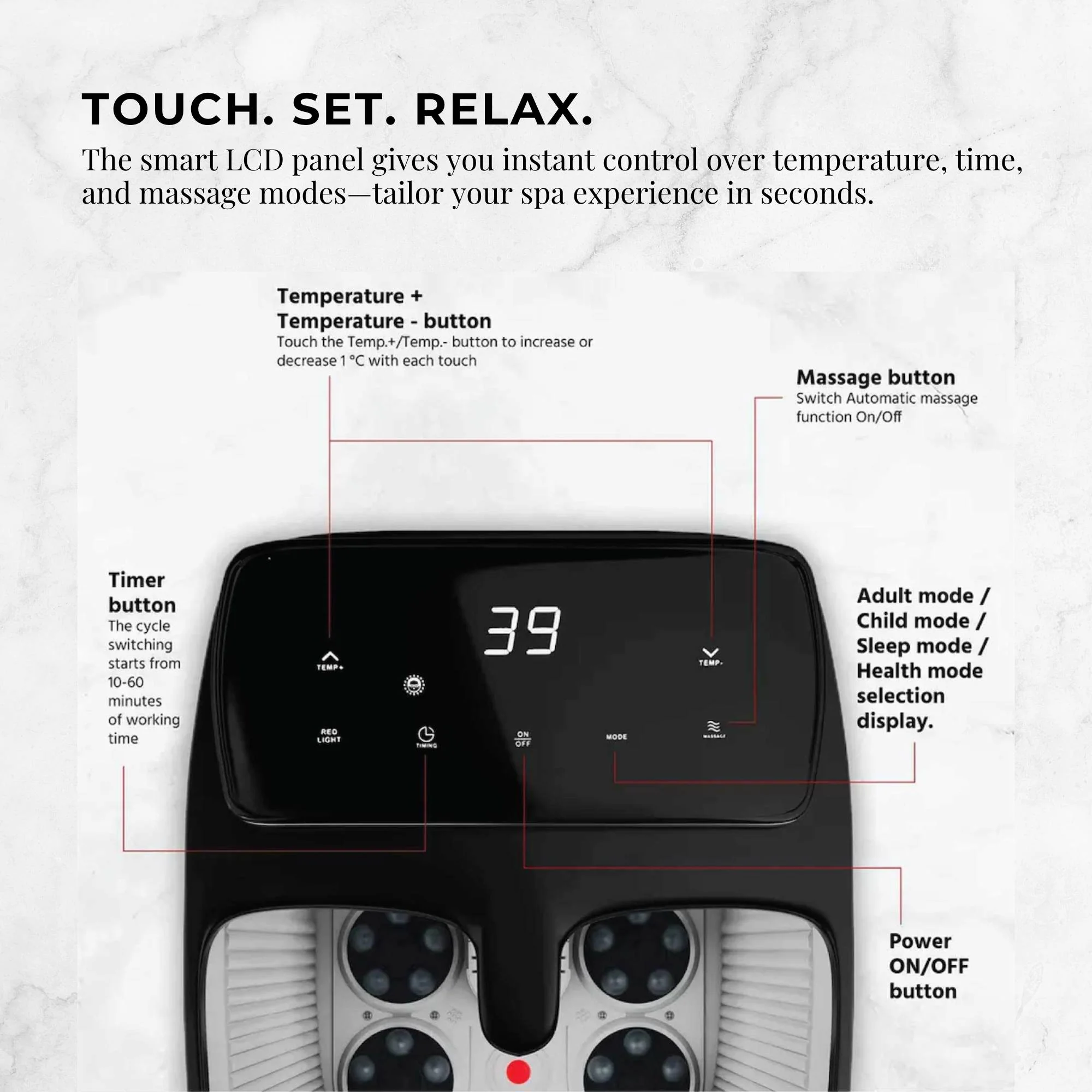 Foot Spa Automatic Water Heating Massager - Electric Pedicure Bath - Image 6