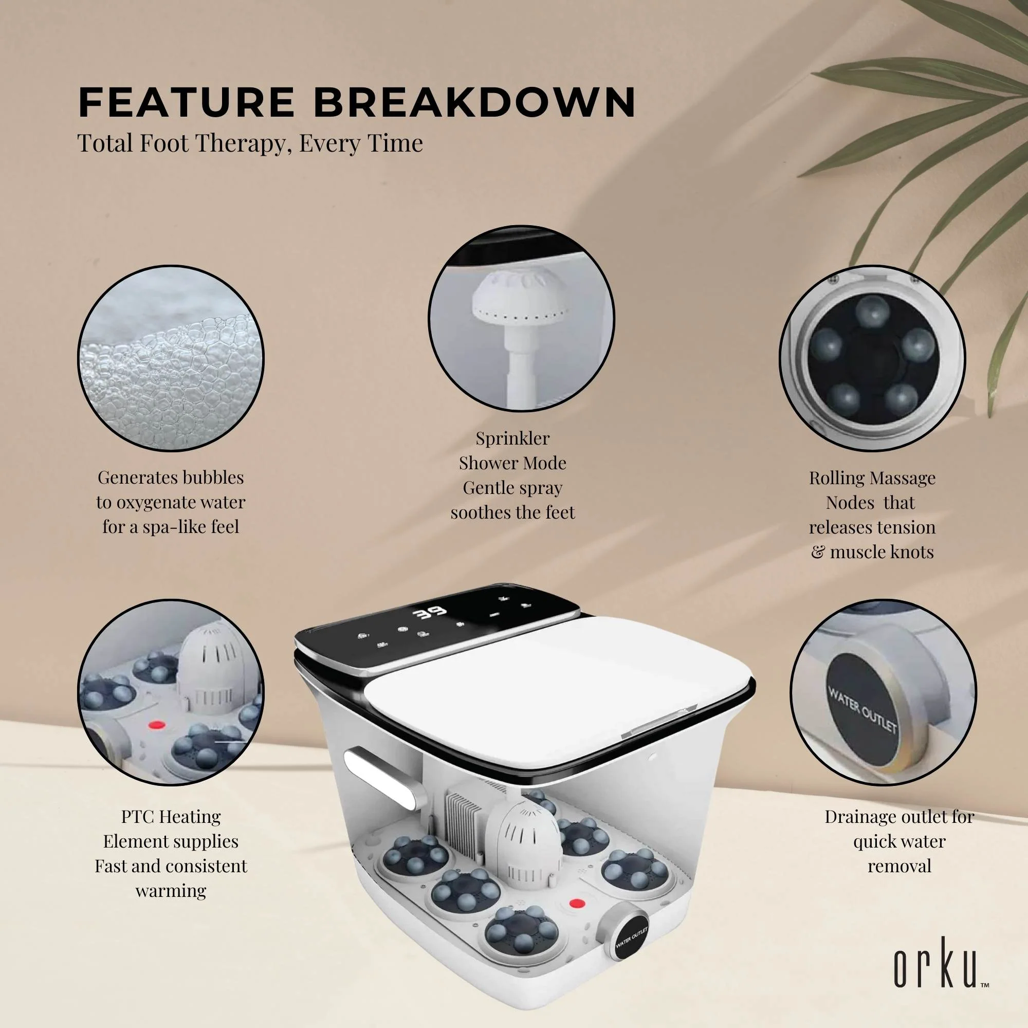 Foot Spa Automatic Water Heating Massager - Electric Pedicure Bath - Image 8