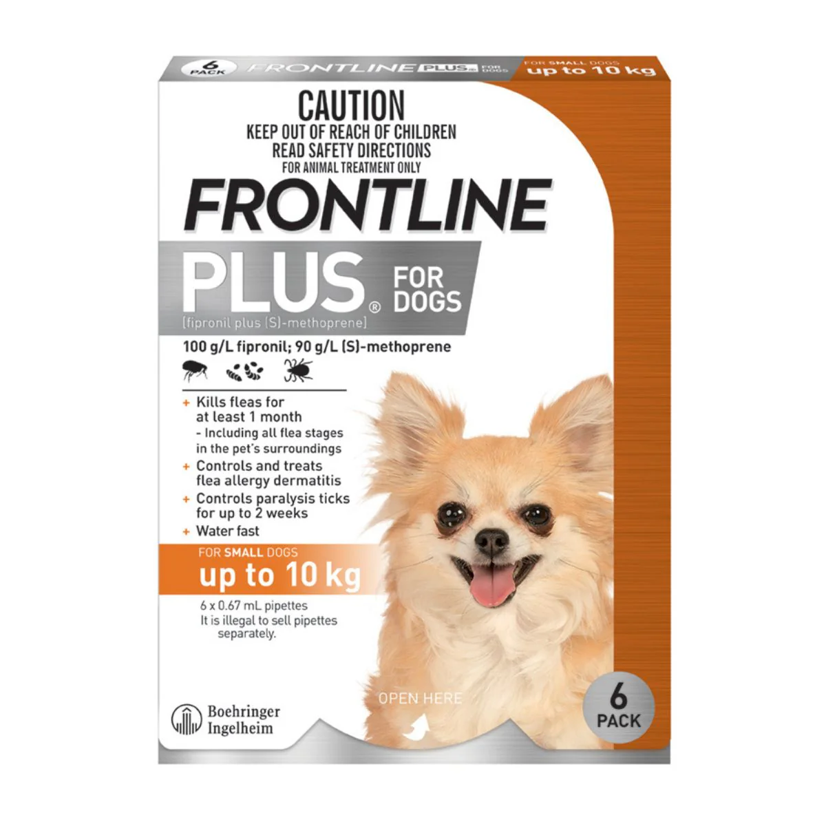 Frontline Plus Dog 0-10kg Orange Small 6pk - Image 2