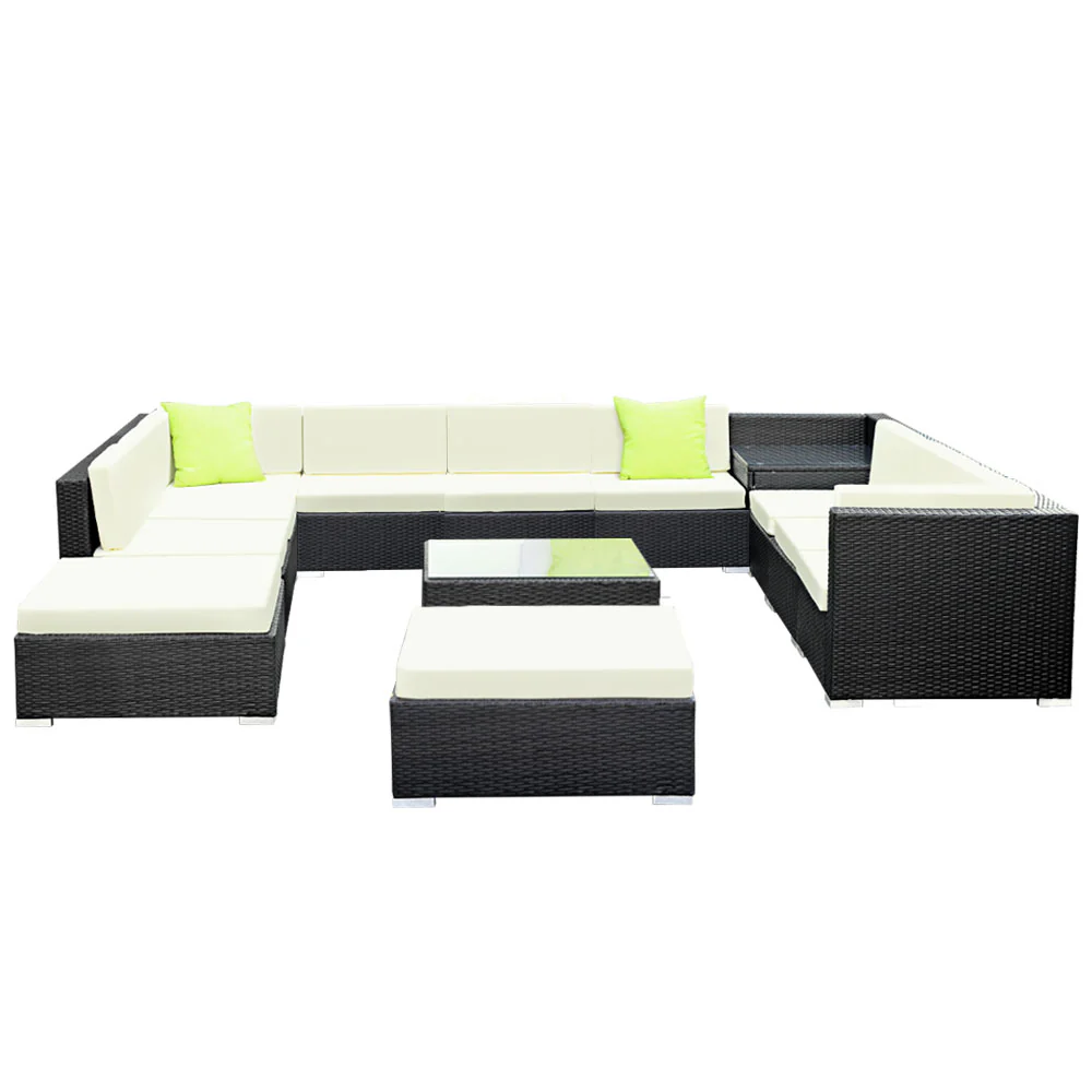 Gardeon 13-Piece Outdoor Sofa Set Wicker Couch Lounge Setting 11 Seater - Image 3