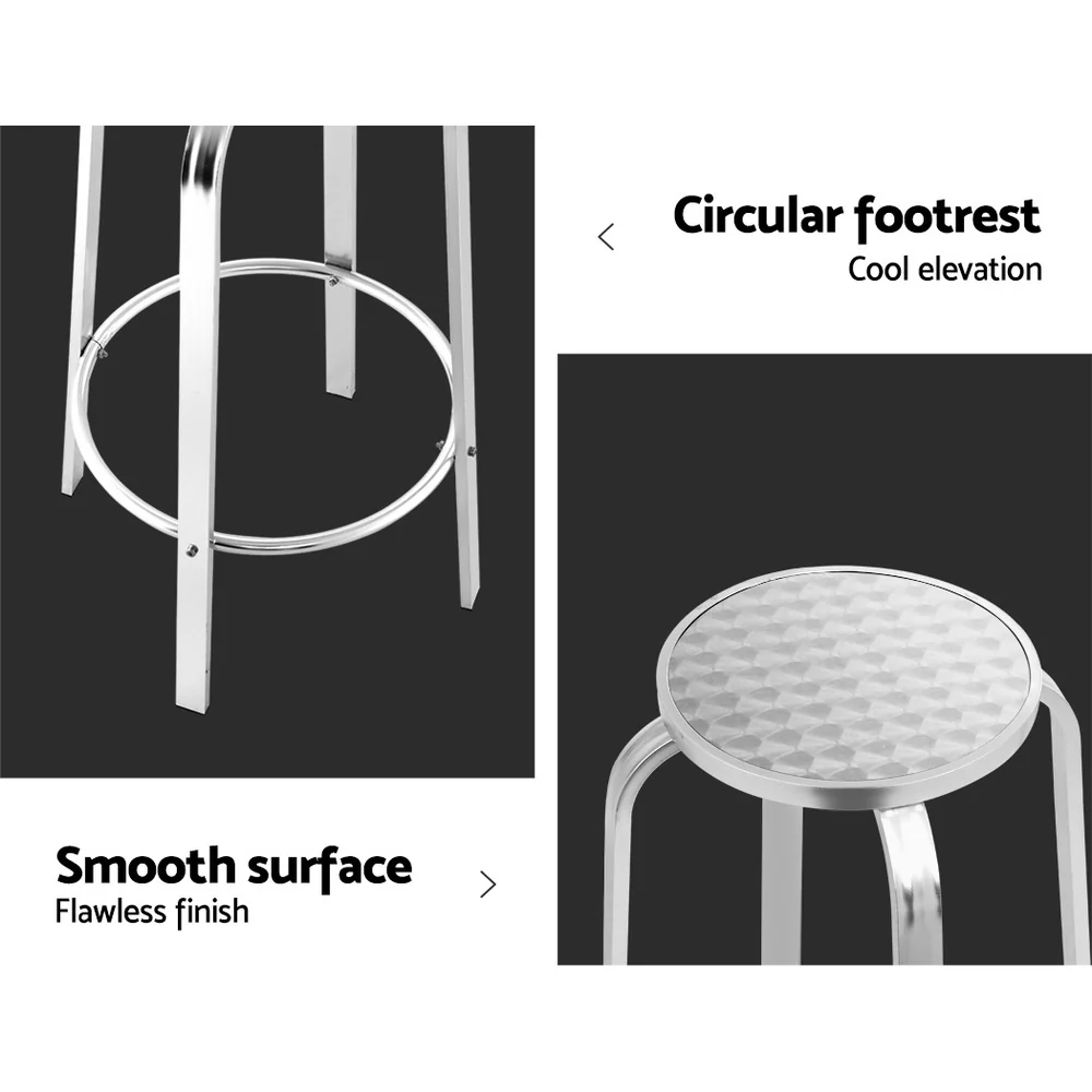 Gardeon 2x Outdoor Bar Stools Aluminum - Image 6