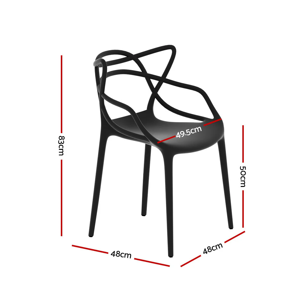 Gardeon 4PC Outdoor Dining Chairs PP Portable Stackable Chair Patio Furniture - Image 2
