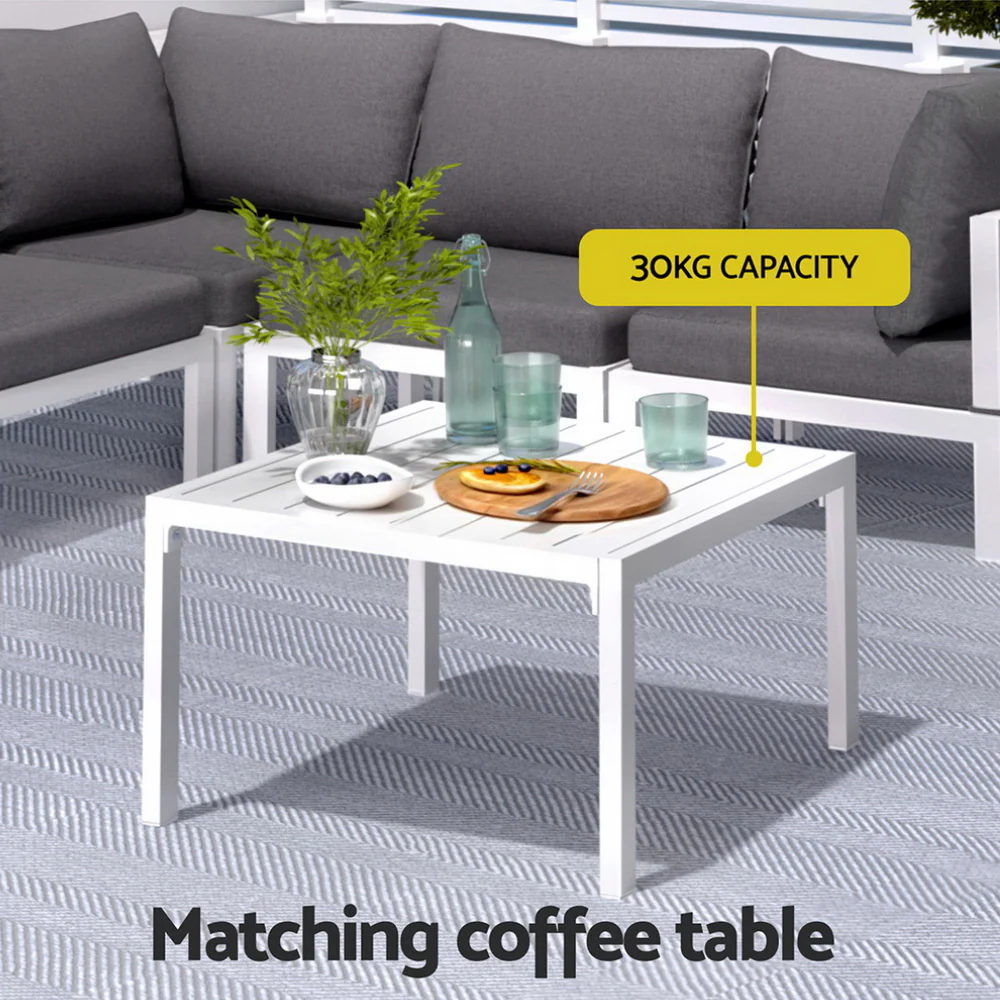 Gardeon 6PCS Outdoor Sofa Set Aluminium Table and Chairs Lounge Patio Furniture - Image 6